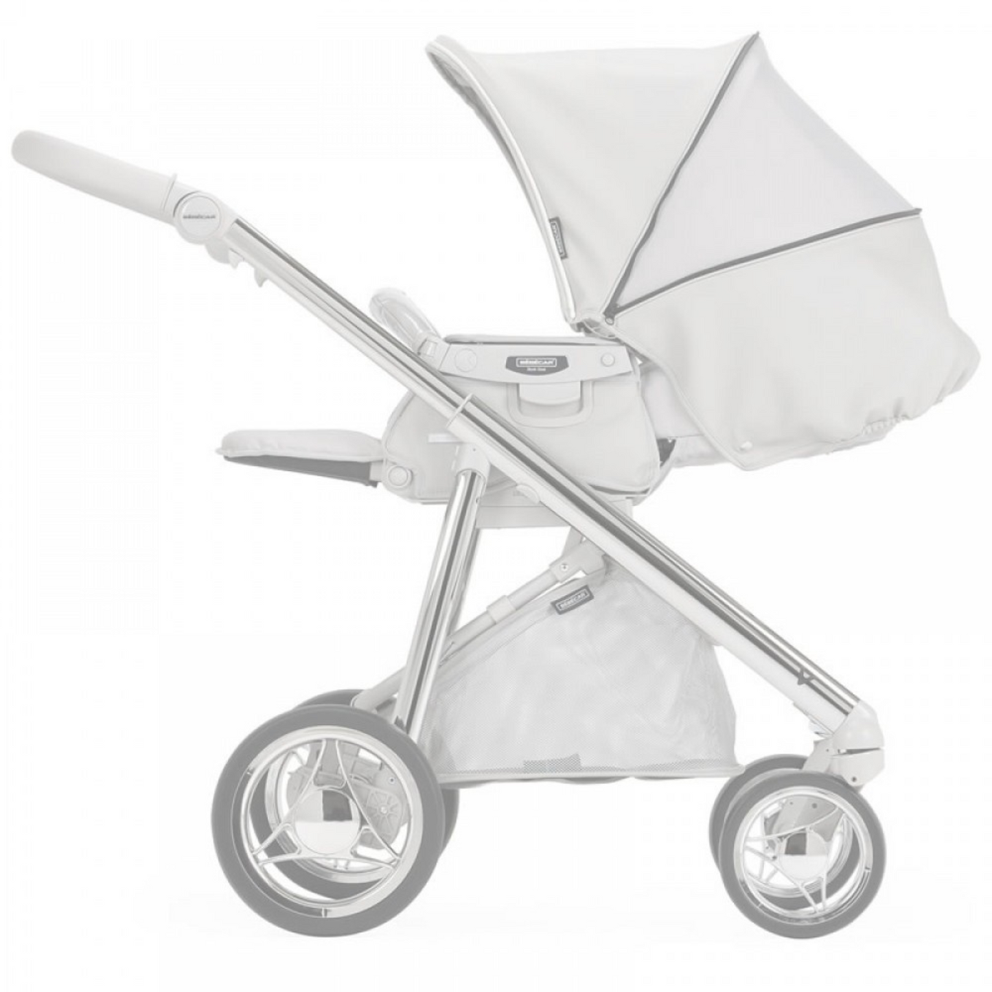 EX-DISPLAY Bebecar V-Pack Travel System - Pink Opal with bag/footmuff