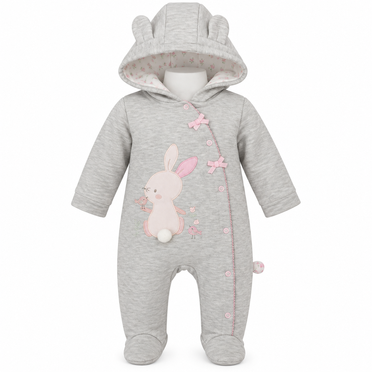 Baby Girls Bunny Hooded Pramsuit