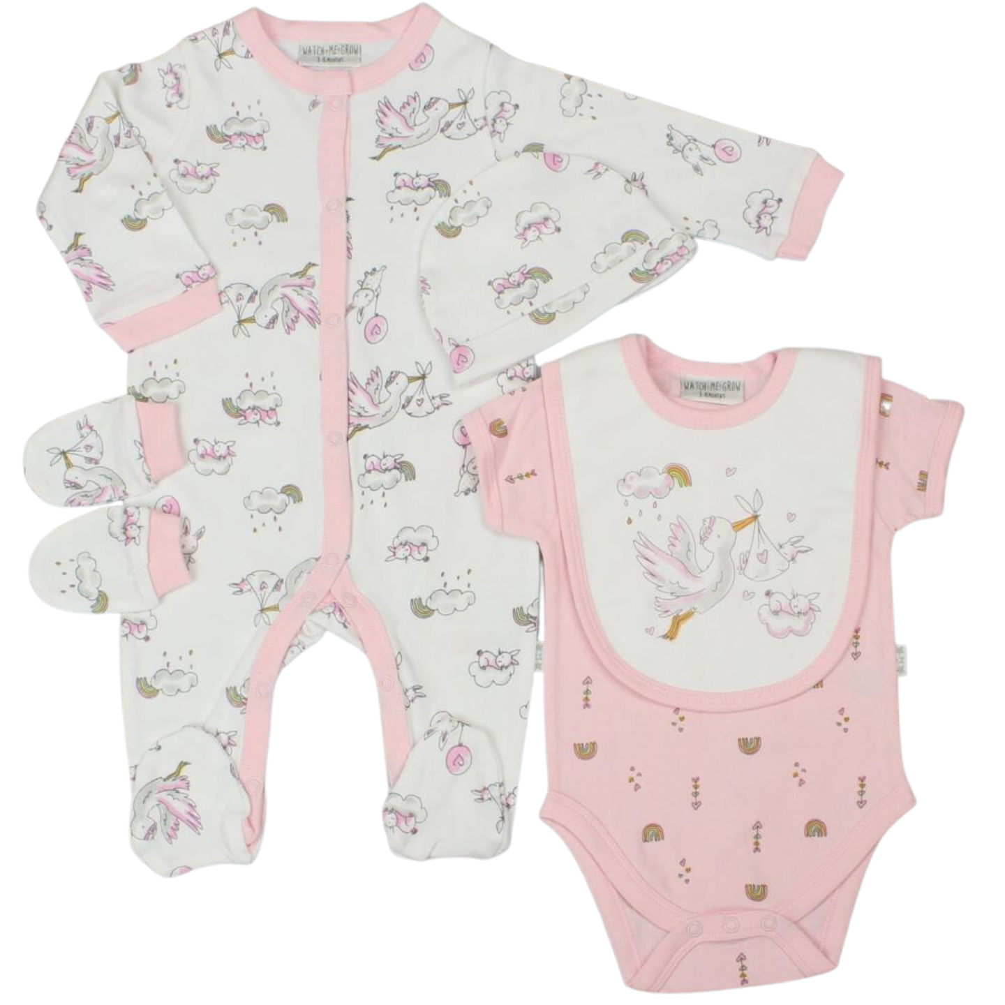 Baby Girls Rainbow Stork Layette Gift Set