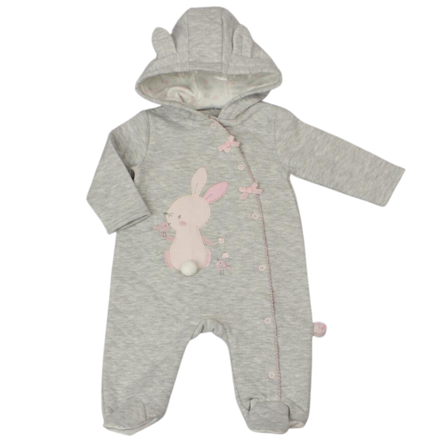 Baby Girls Bunny Hooded Pramsuit