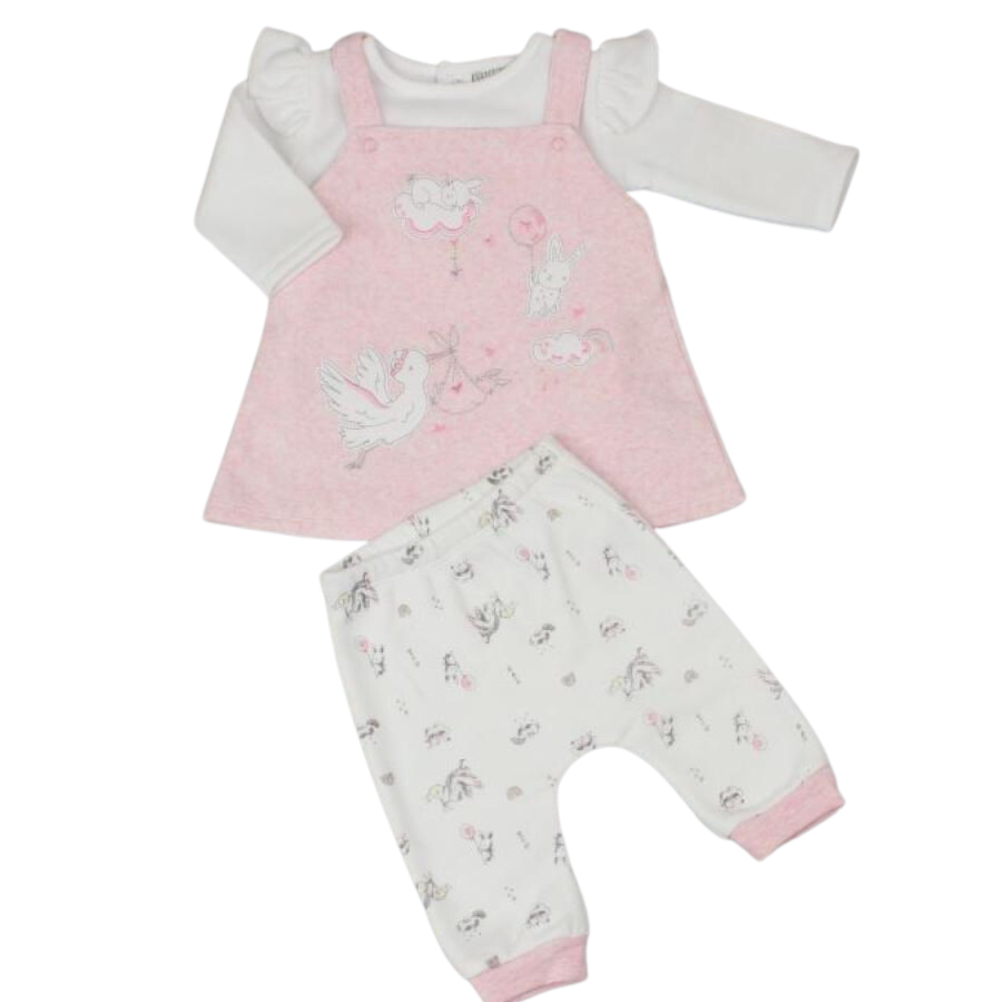 Baby Girls Pink Pinafore Set