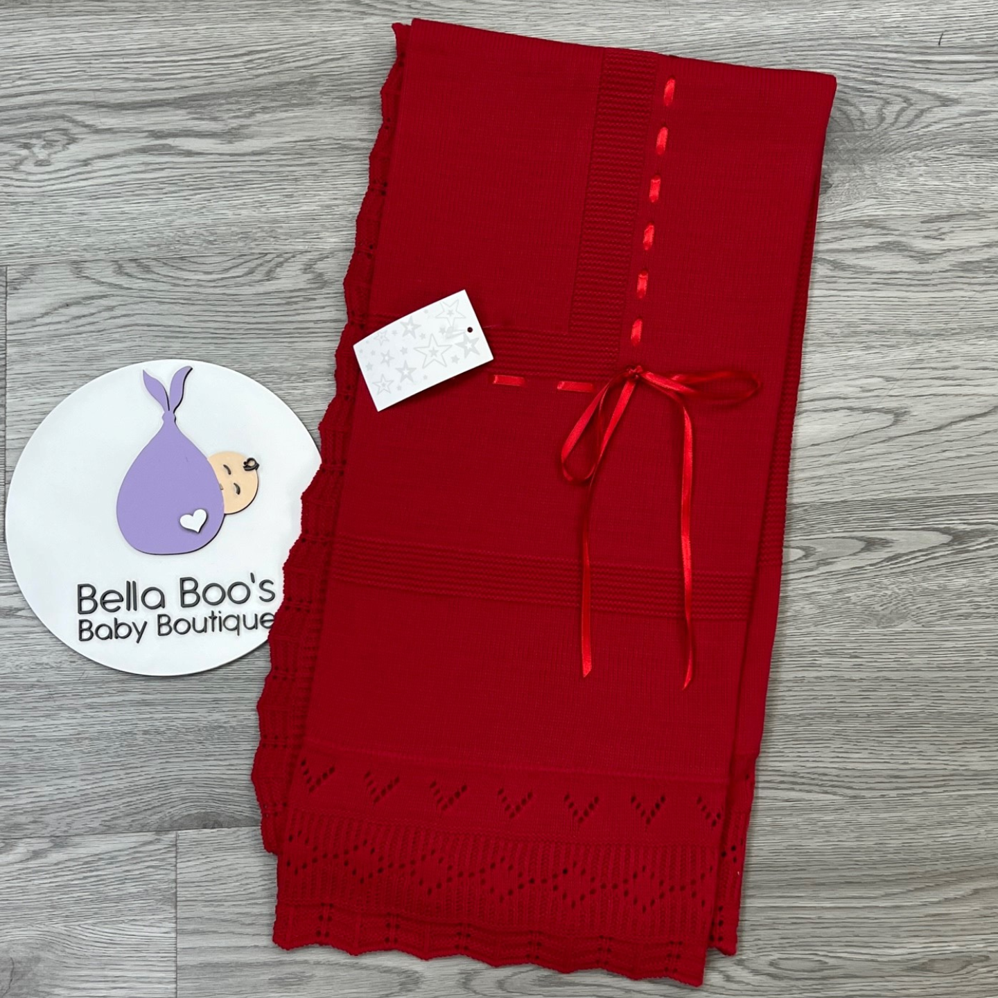 Red Shawl With Ribbon Slot Detail