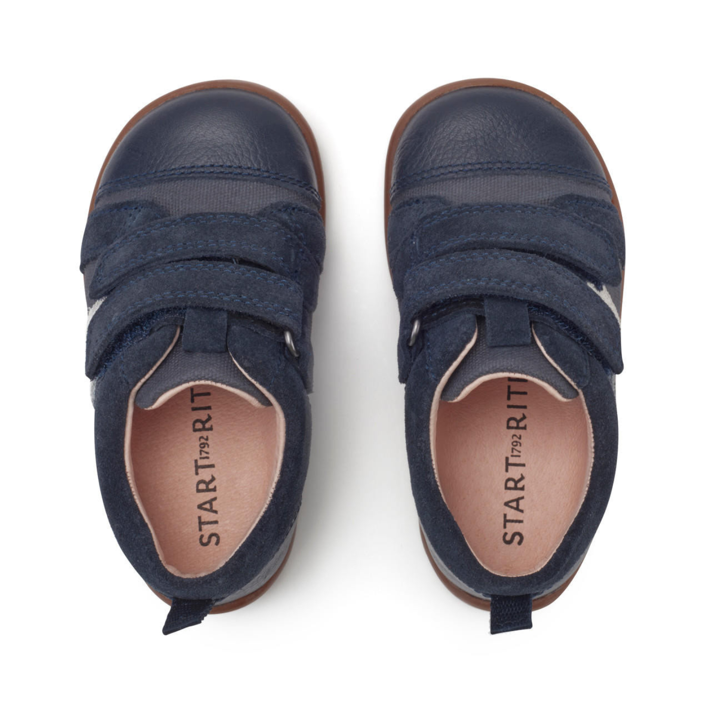 Start Rite Maze Navy Blue Canvas Suede Riptape First Walking Shoes