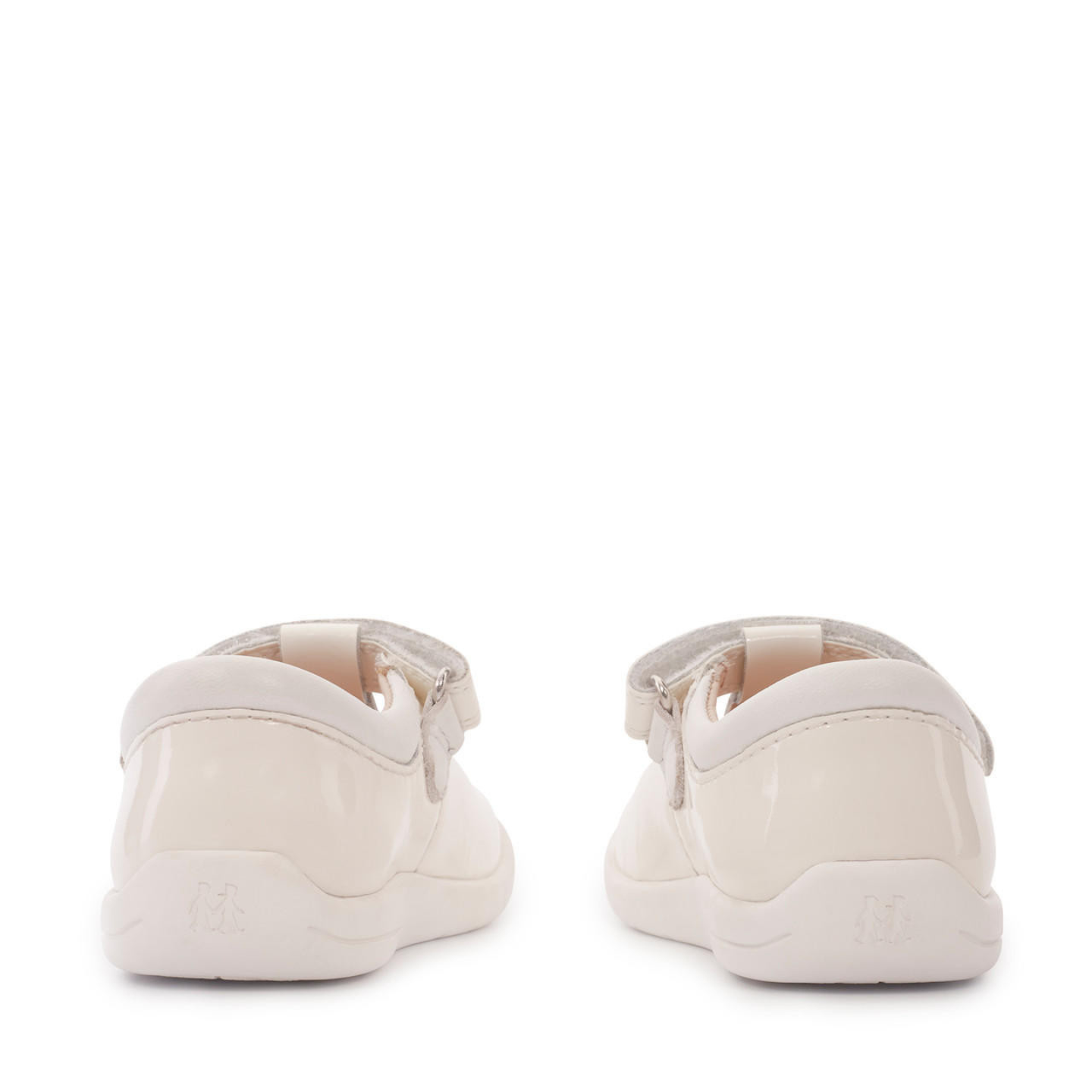 Start Rite Puzzle White Patent Girls Riptape First Walking Shoes