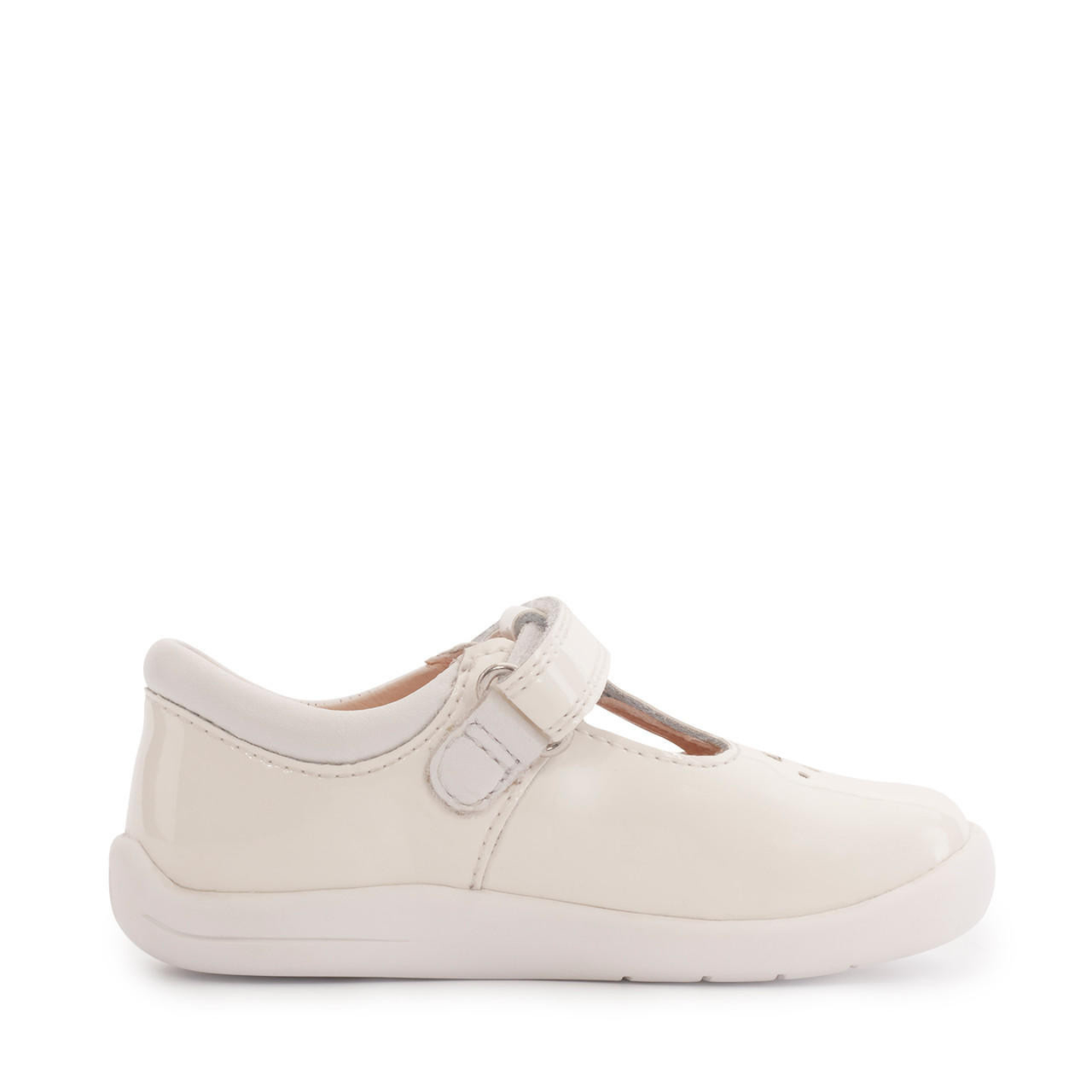 Start Rite Puzzle White Patent Girls Riptape First Walking Shoes