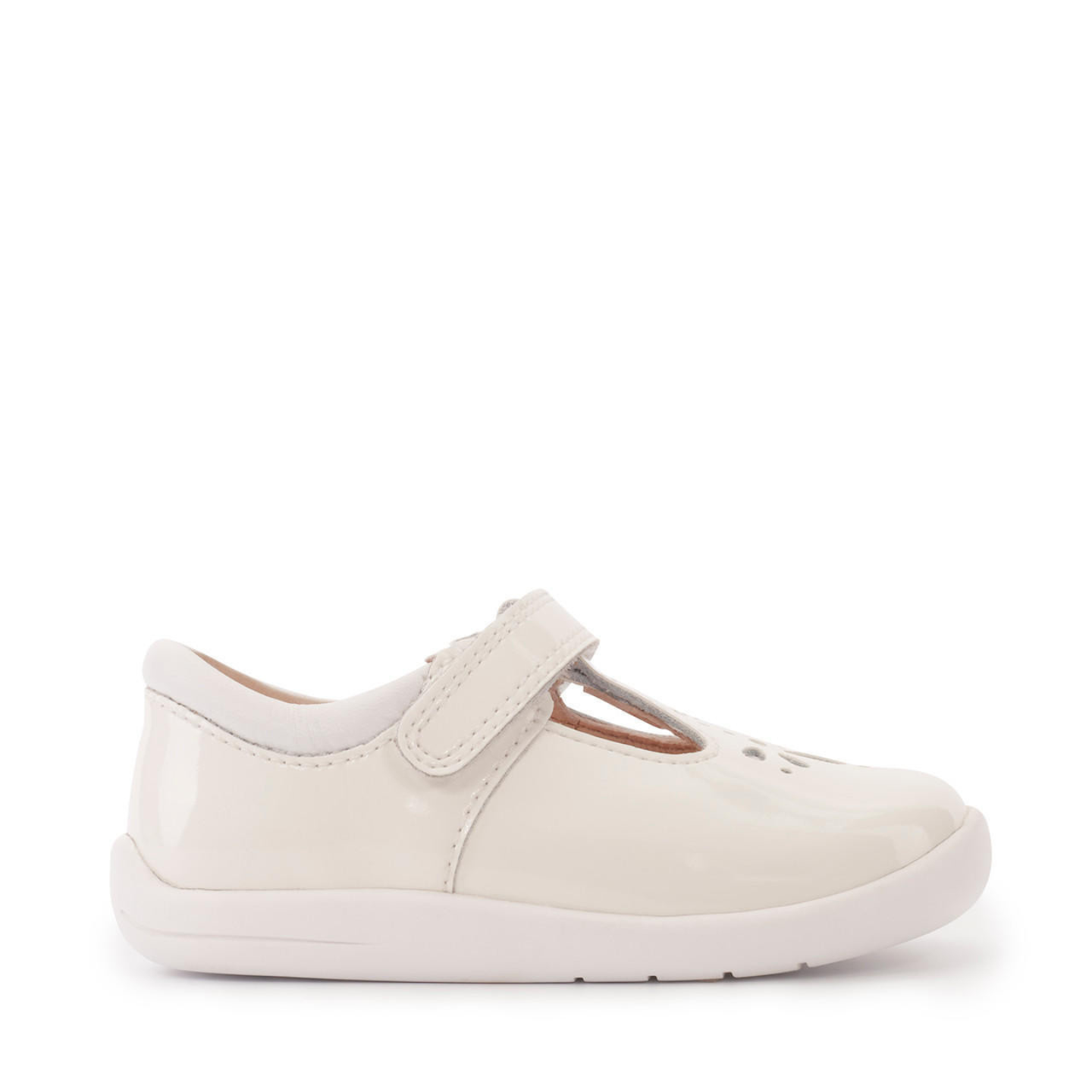 Start Rite Puzzle White Patent Girls Riptape First Walking Shoes