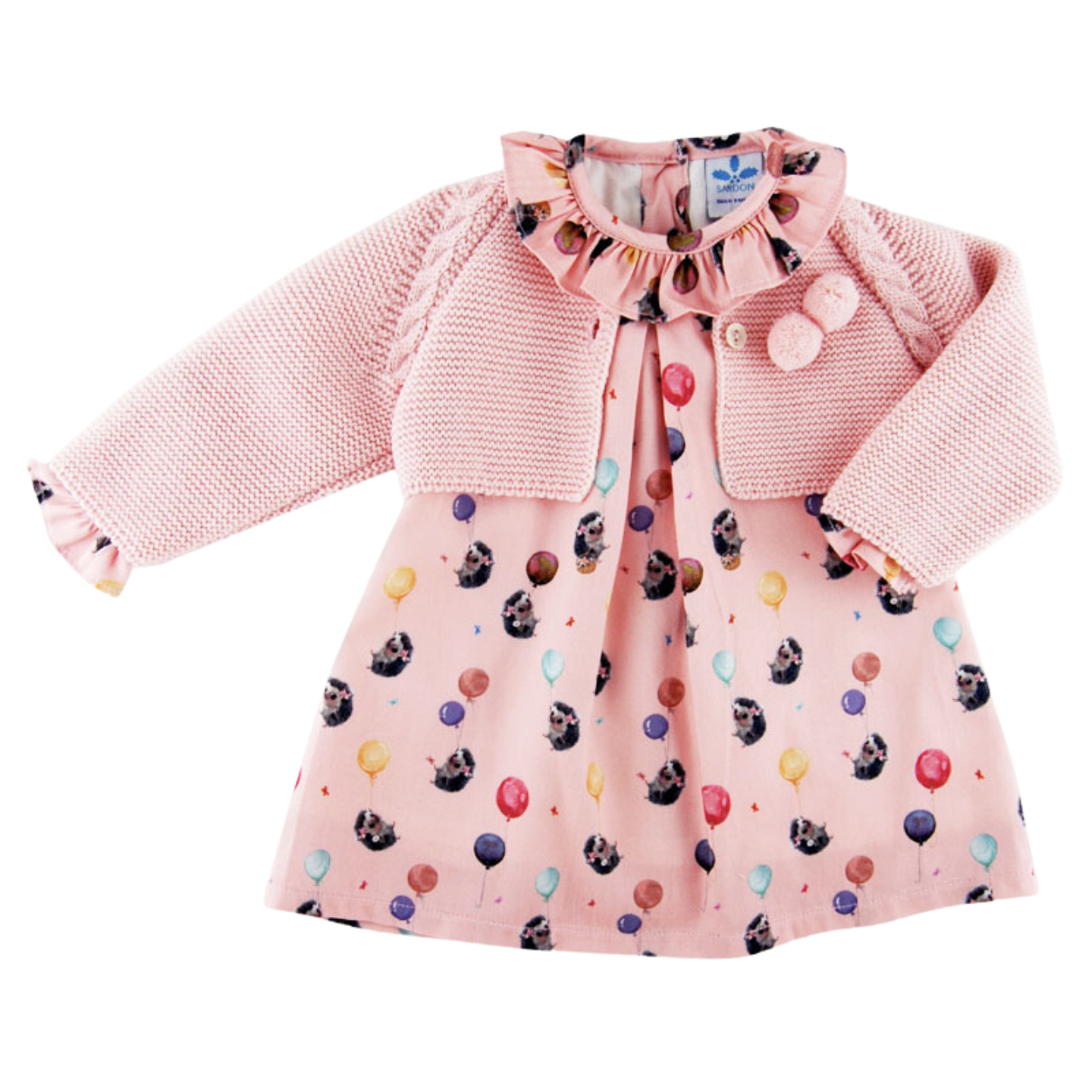 Baby dress and cardigan hot sale set