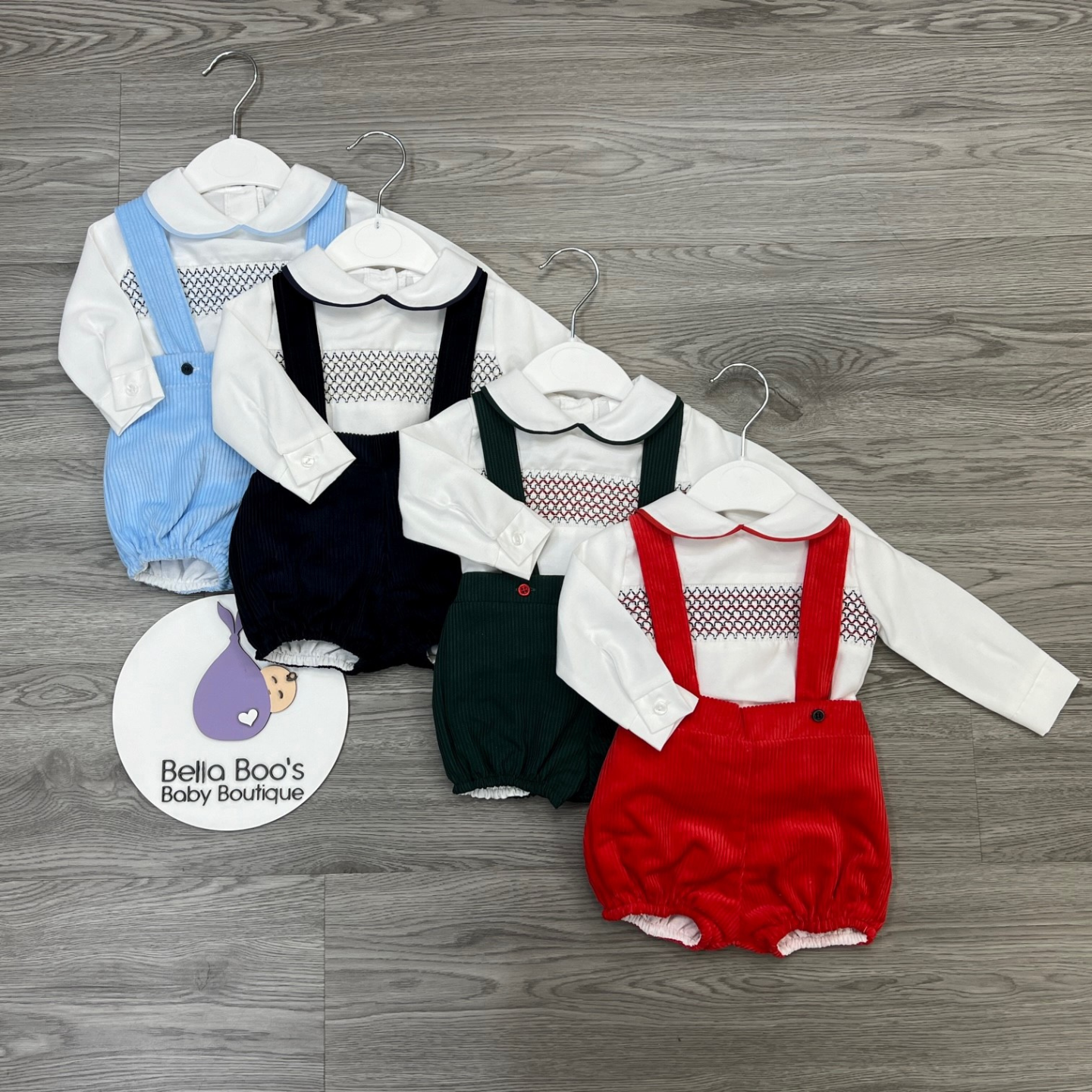 Boys Green Smock Two Piece Set