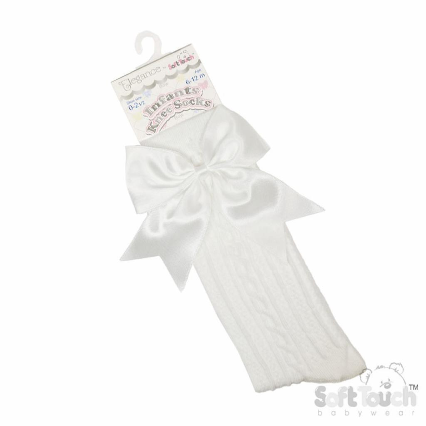 Cream Ribbon Bow Knee Sock 350