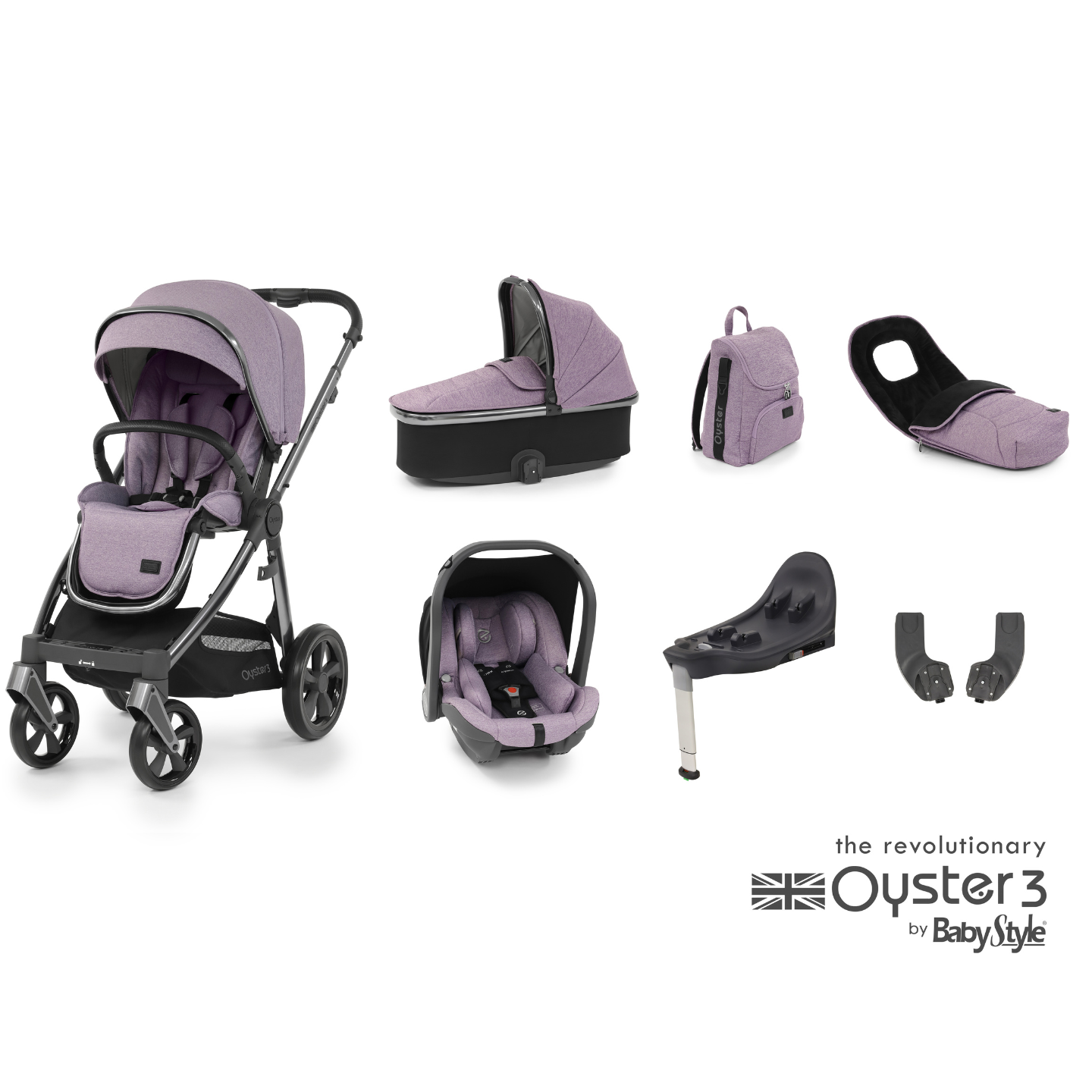 EX- DISPLAY Oyster 3 Luxury Bundle - Lavender/Gun Metal