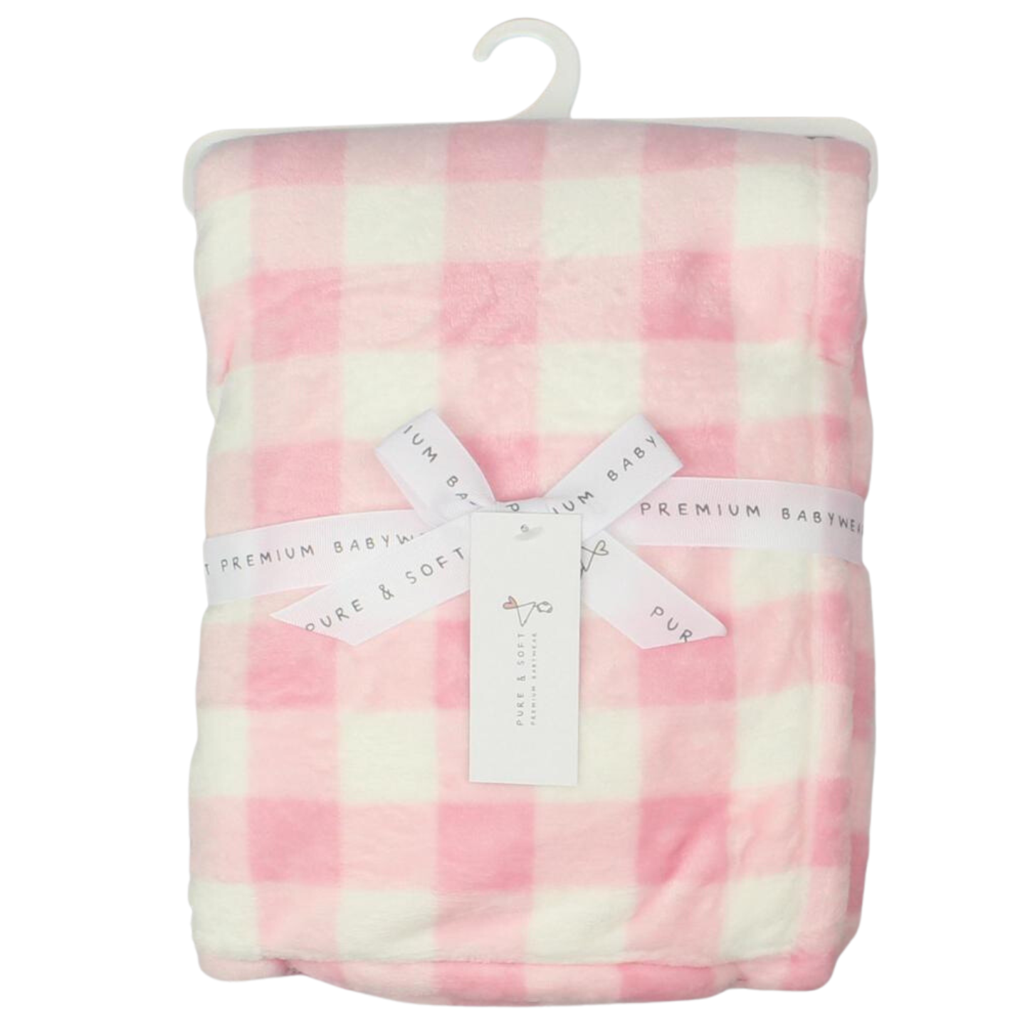 Pink Check Sherpa Wrap