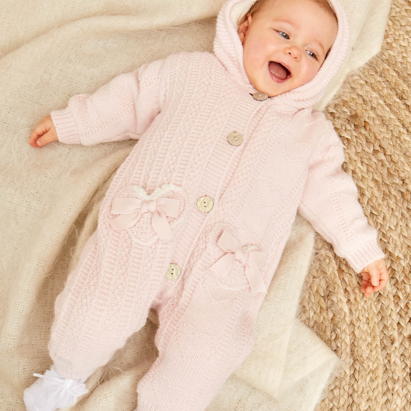 Caramelo Baby Girls Pink Heart Snowsuit