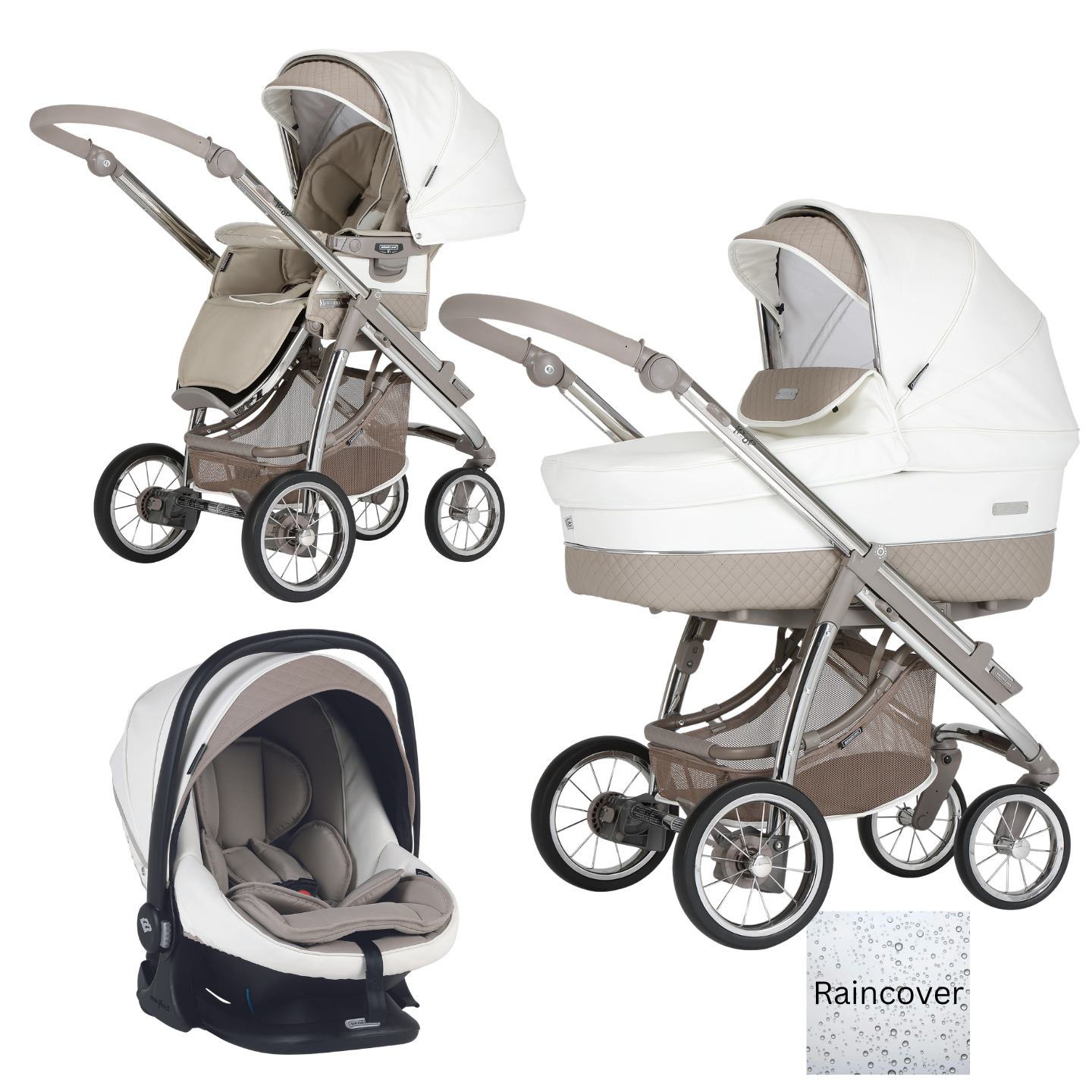 Bebecar Trio Ip-Op XL Classic Travel System - Iced Mocha