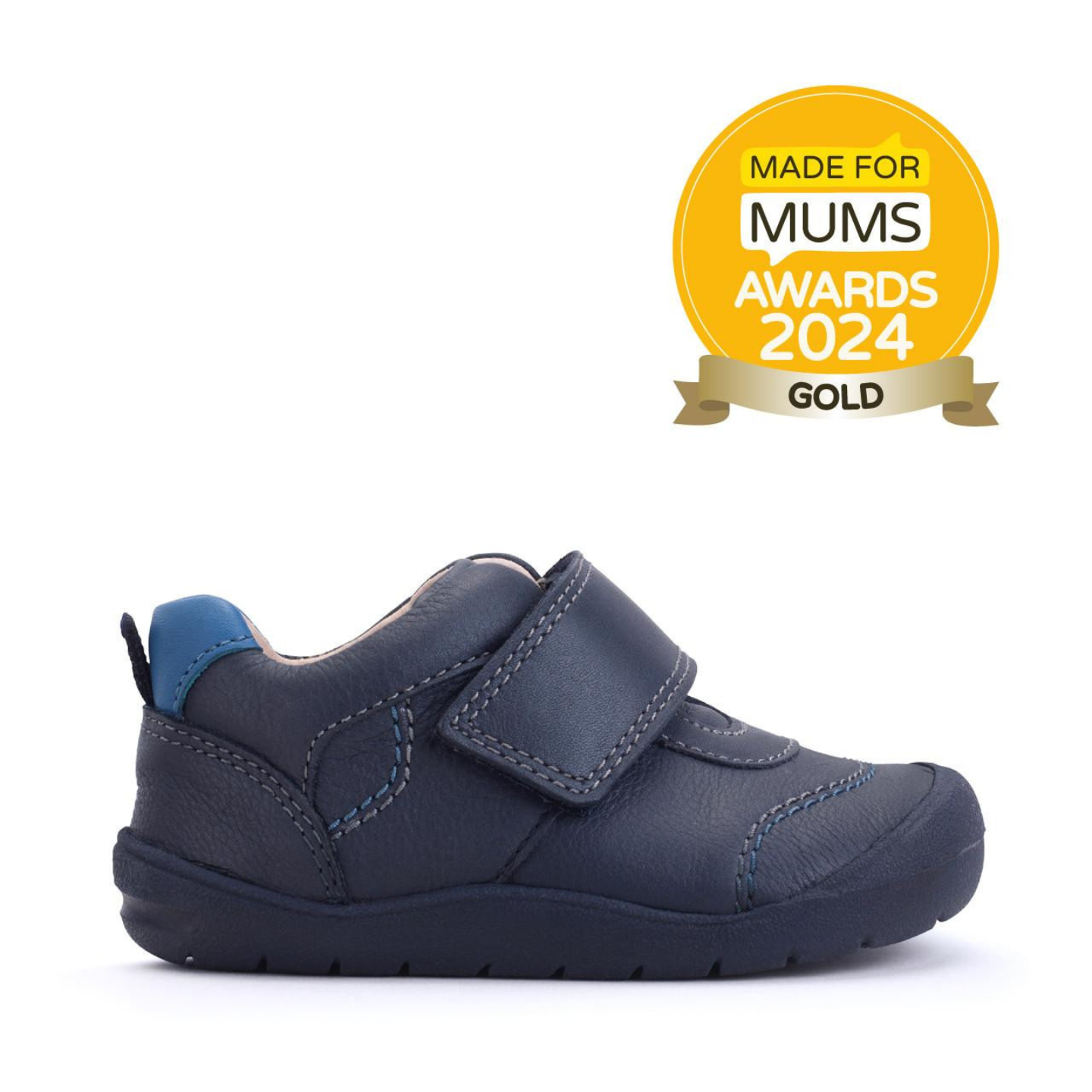 Start Rite Summit Navy Blue Leather Boys Rip Tape First Walking Shoe