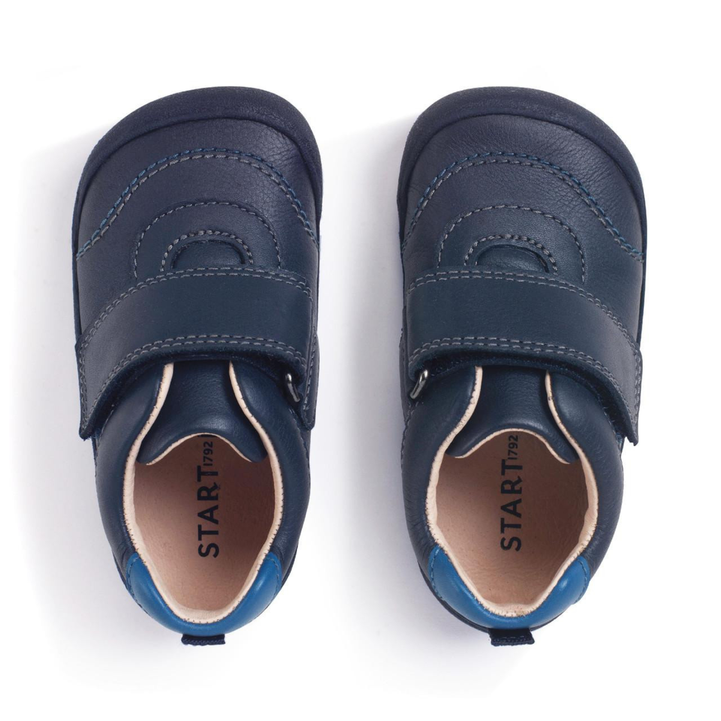 Start Rite Summit Navy Blue Leather Boys Rip Tape First Walking Shoe