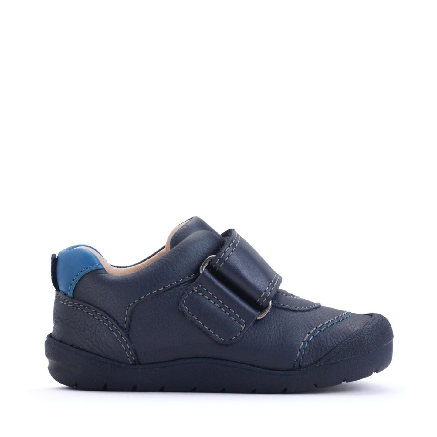 Start Rite Summit Navy Blue Leather Boys Rip Tape First Walking Shoe