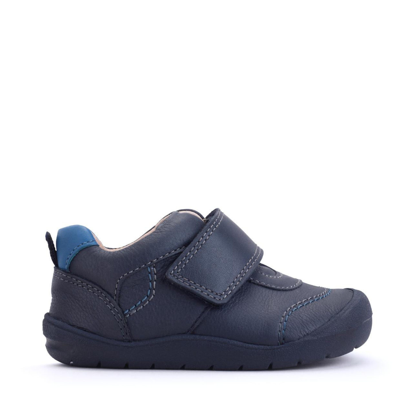 Start Rite Summit Navy Blue Leather Boys Rip Tape First Walking Shoe