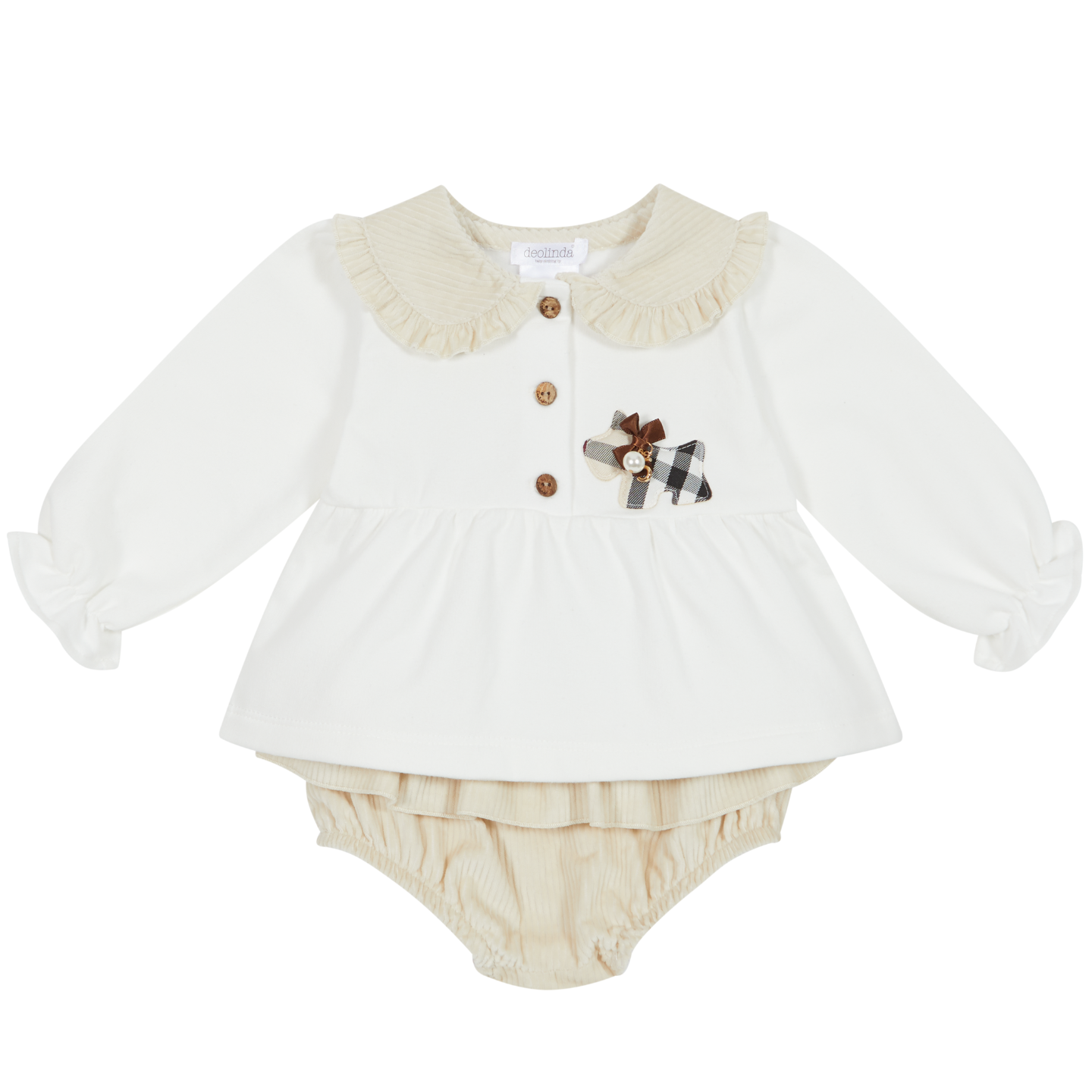 Deolinda Girls Two Piece Beige Set