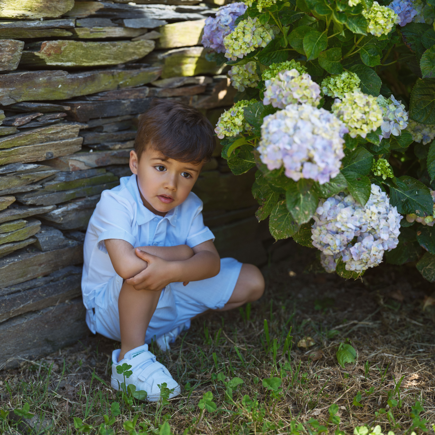 Deolinda Boys Blue/White Short Set