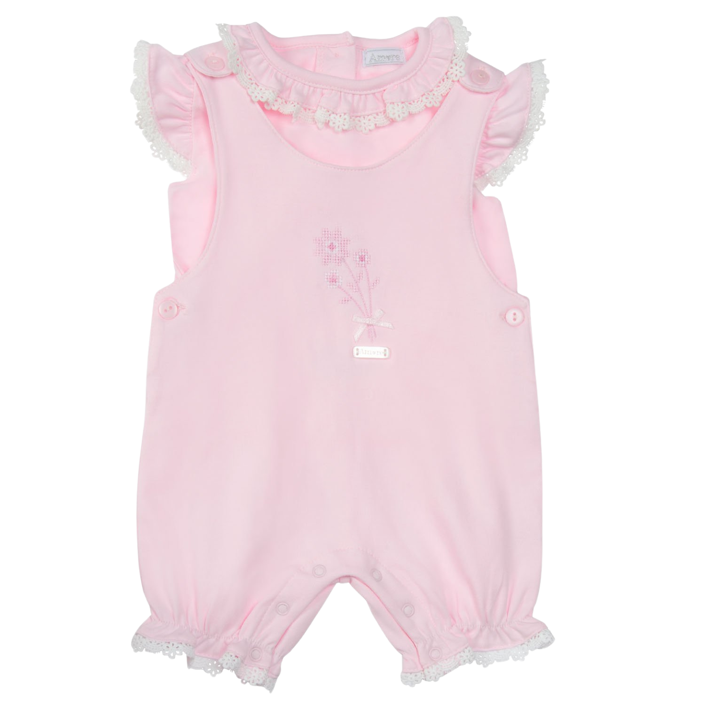 Amore Girls Pink Dungaree Set