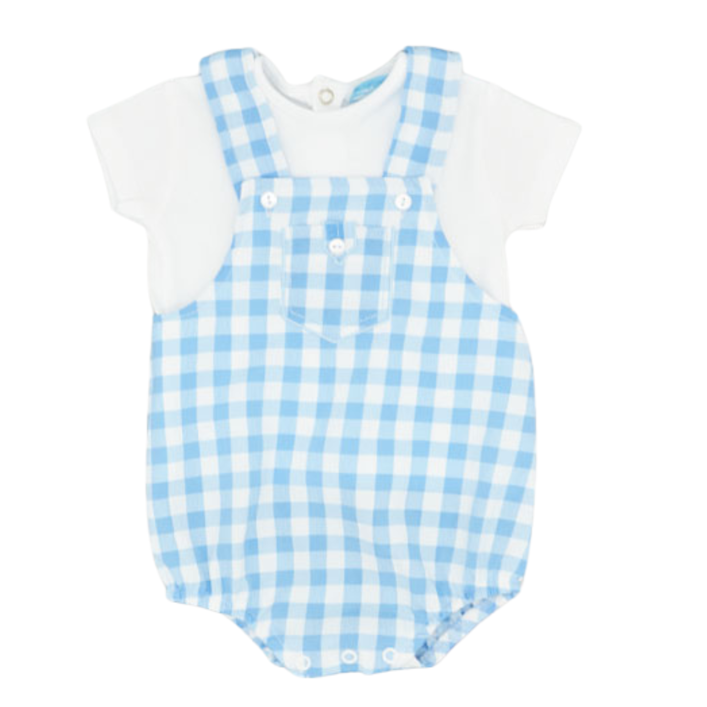 Sardon Boys Blue Check Romper Set