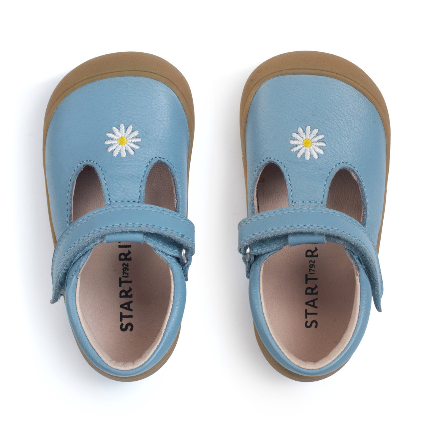 Start Rite Floret Cornflower Blue Leather Riptape First Walking Shoe