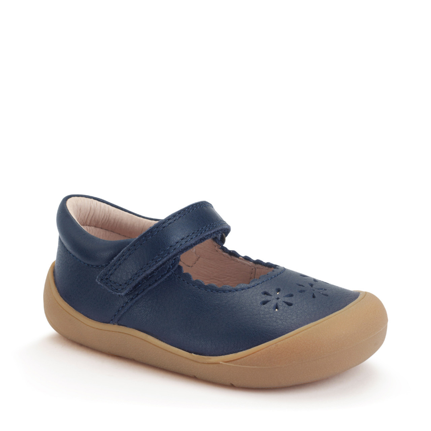 Start Rite Eva Navy Leather Riptape First Walking Shoe