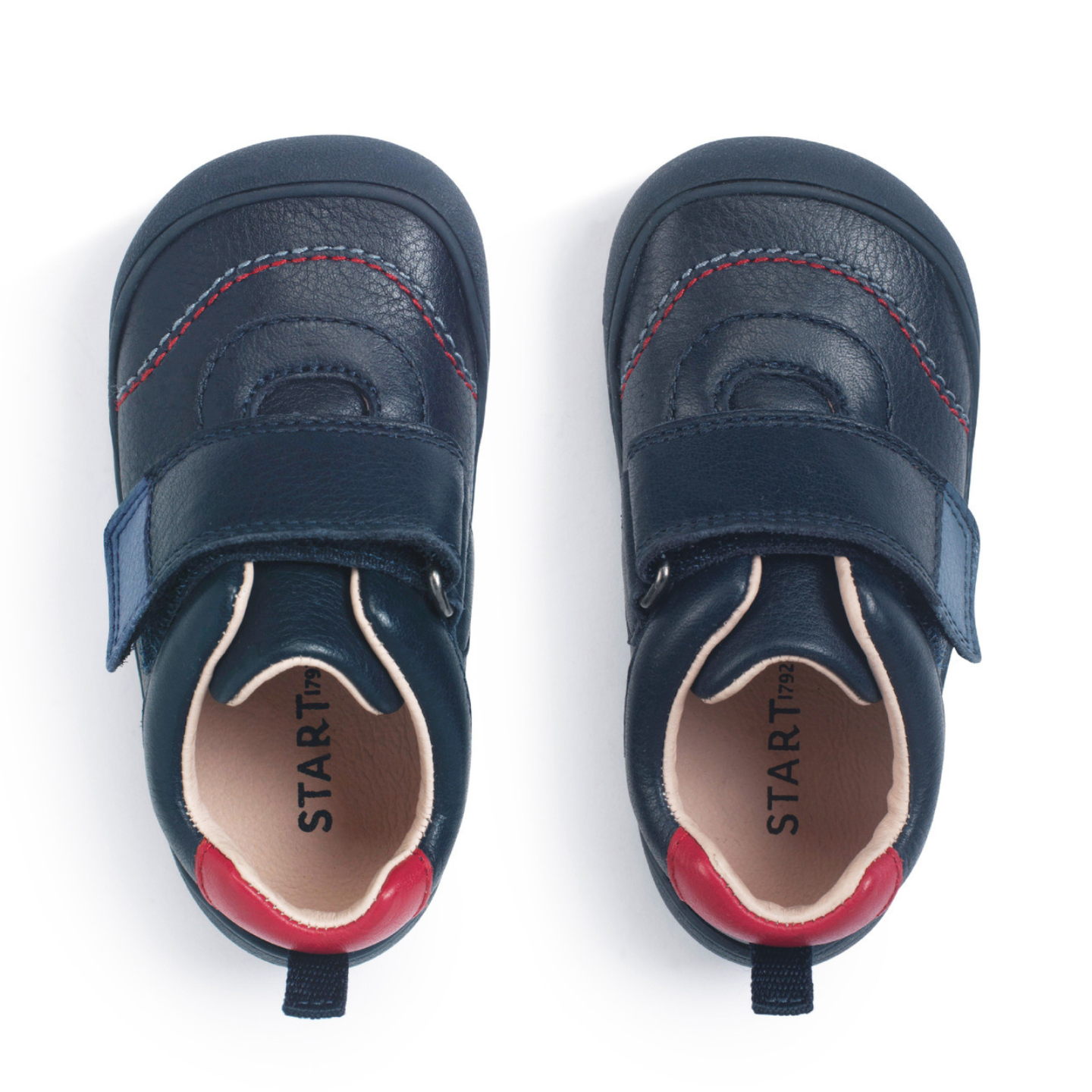 Start Rite Trail Navy Leather Boys Riptape First Walking Shoe