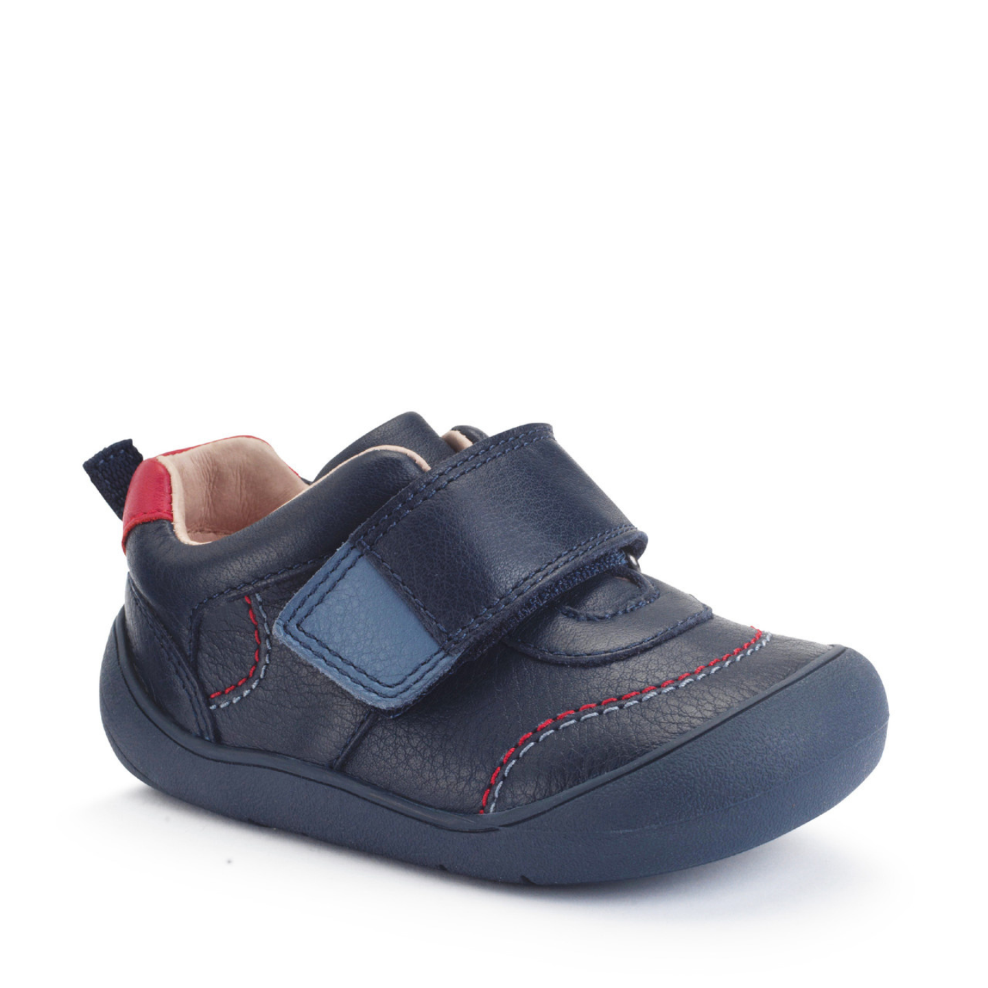 Start Rite Trail Navy Leather Boys Riptape First Walking Shoe