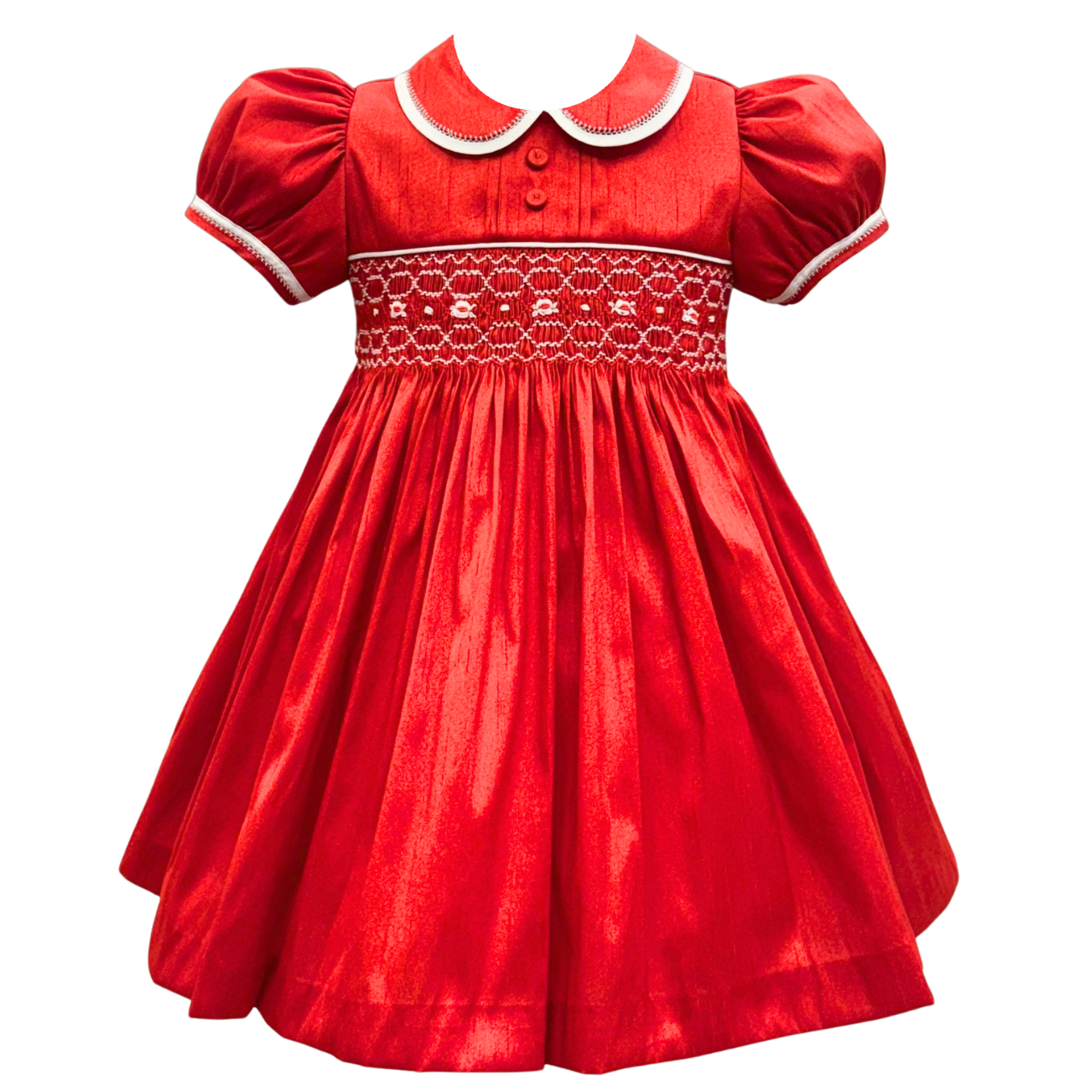 Pretty Originals Girls Red Smock Dress