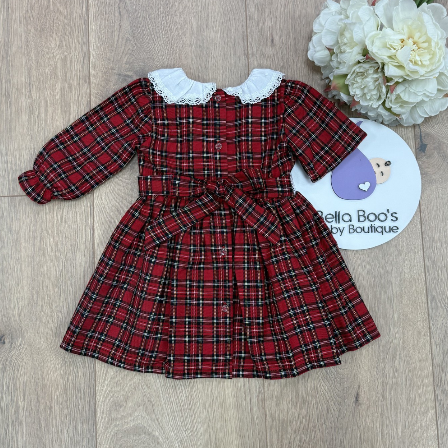 Little Nosh Girls Red Tartan Dress