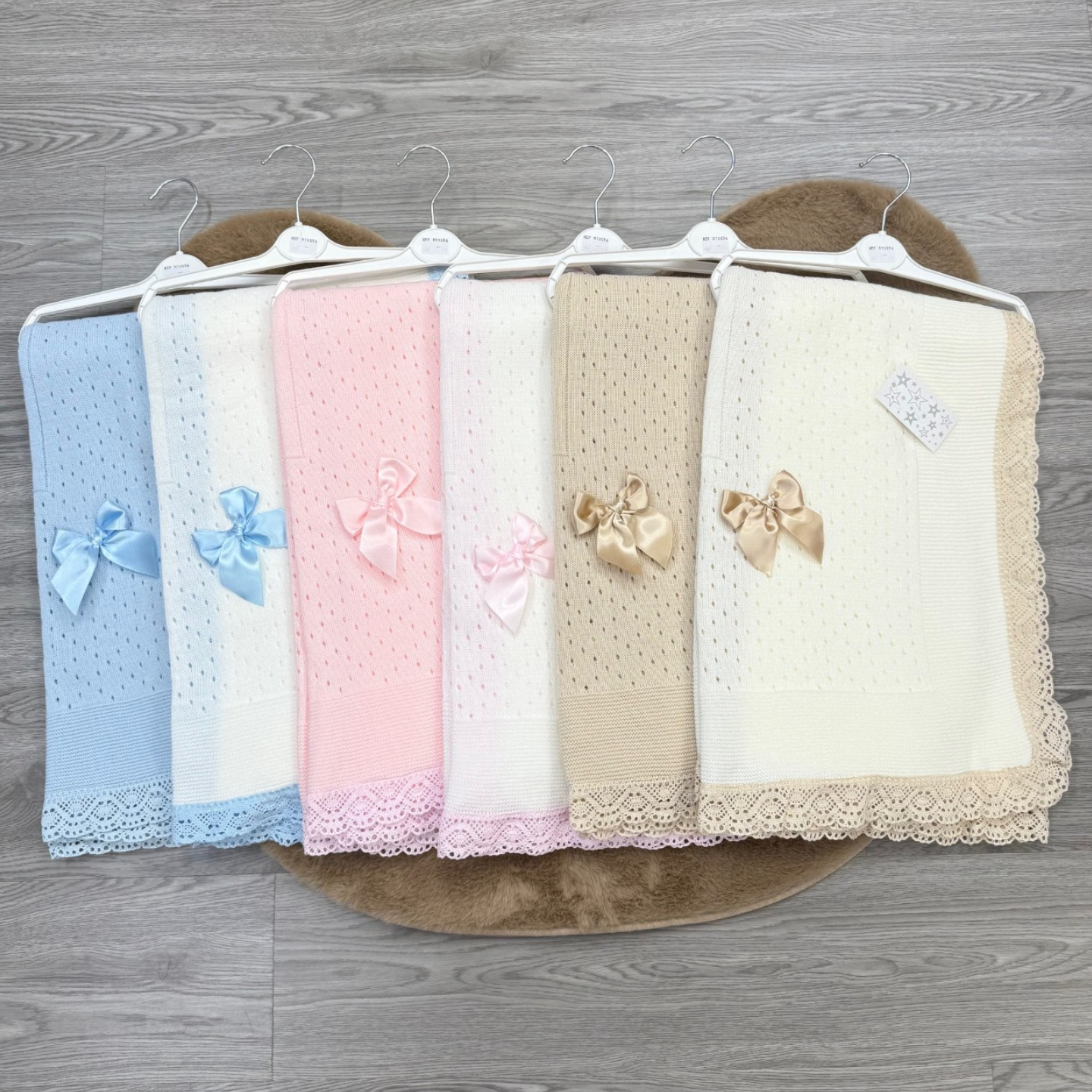 Ribbon Bow Shawl With Lace Trim