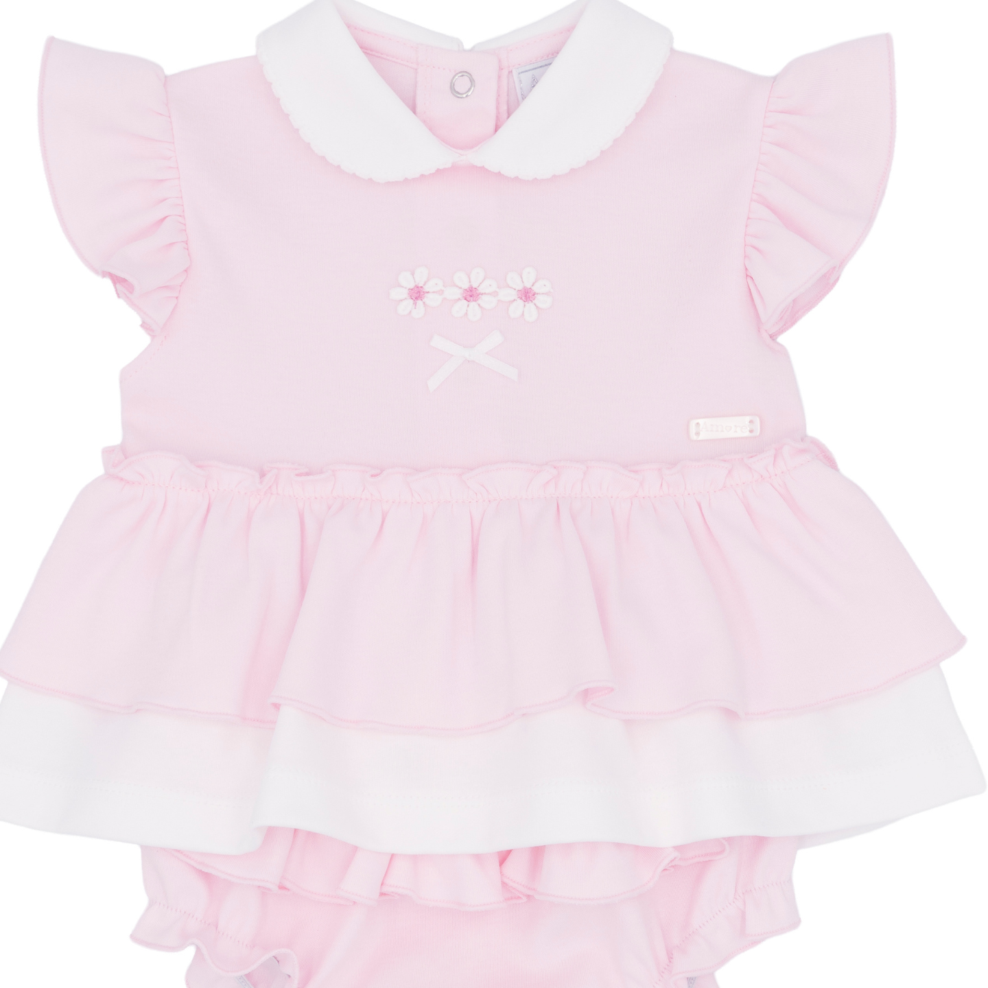 Amore Girls Pink Daisy Jam Pant Set
