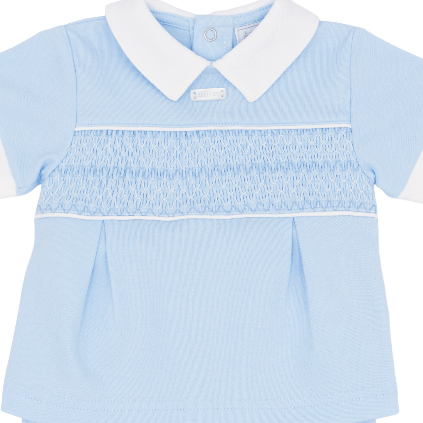 Amore Boys Blue Smock Short Set