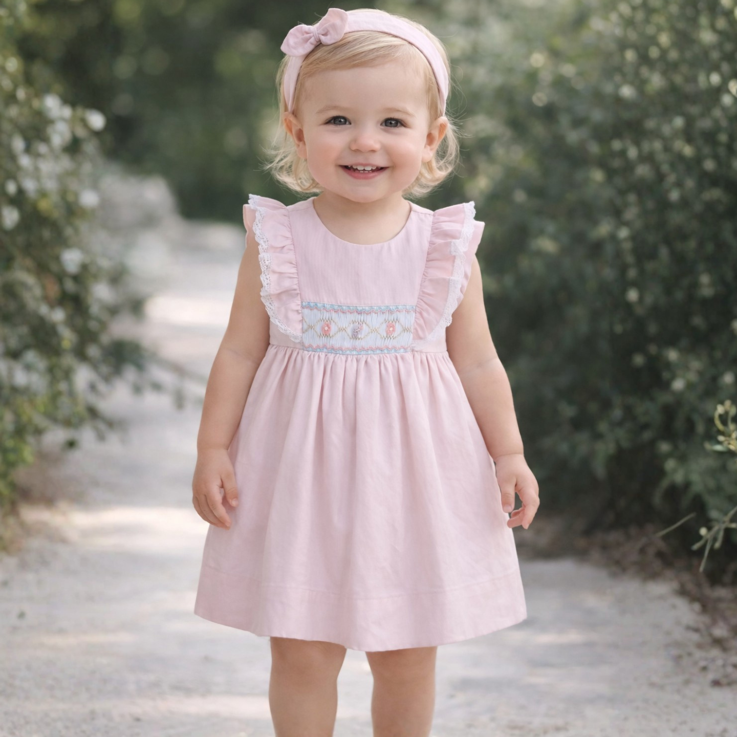 Pretty Originals Pink Smock Dress