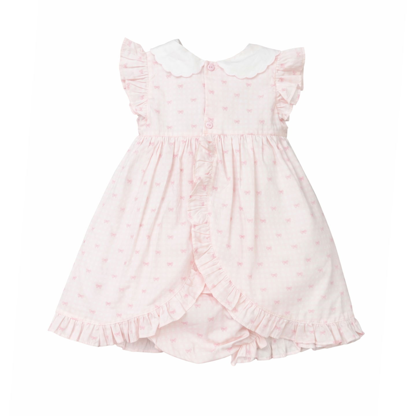 Deolinda Girls Pink Bow Dress & Pant Set