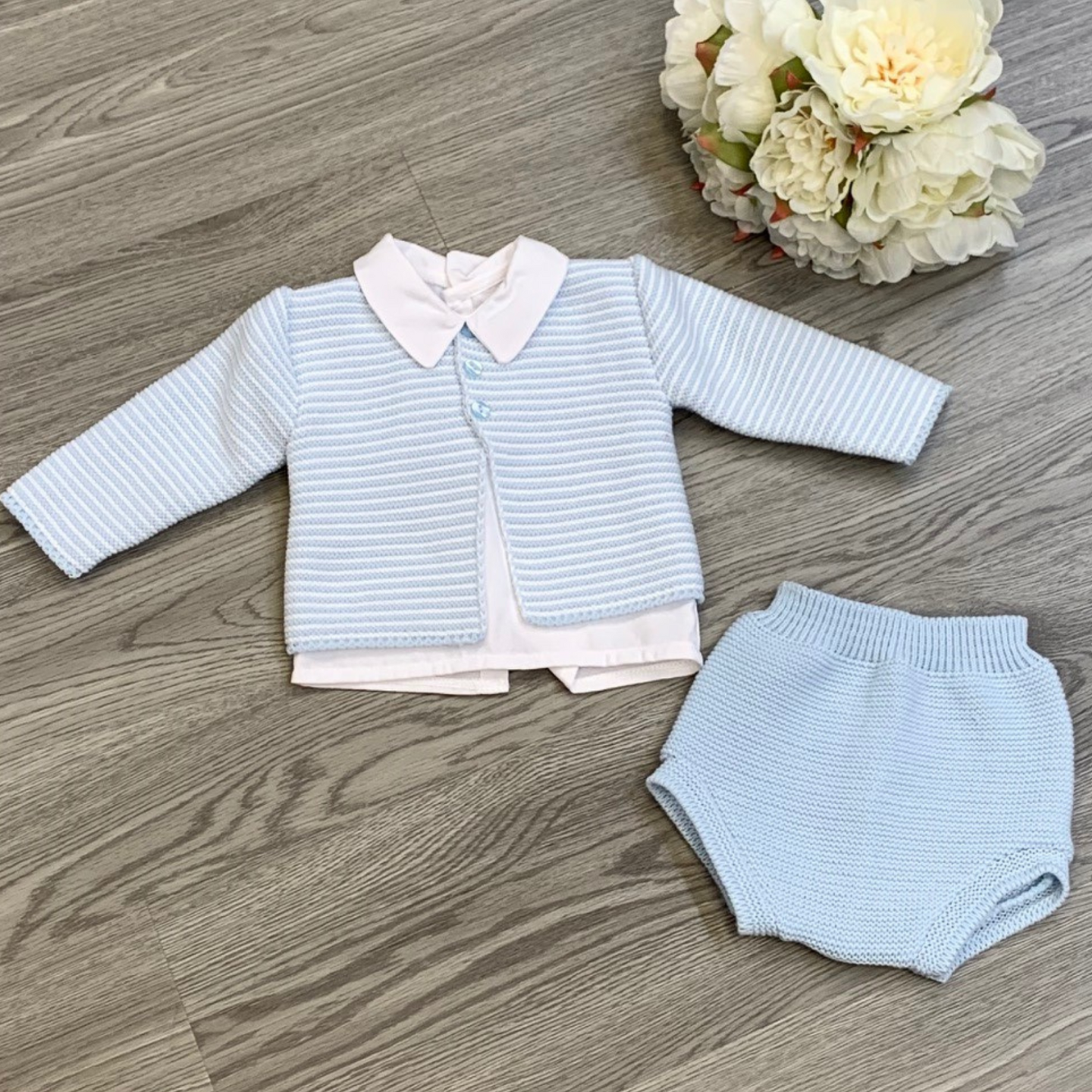 Boys Blue 3 Piece Knitted Jam Pant Set