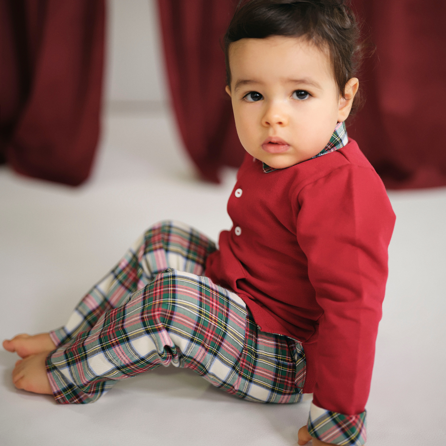 Deolinda Boys Red Polo & Trouser Set