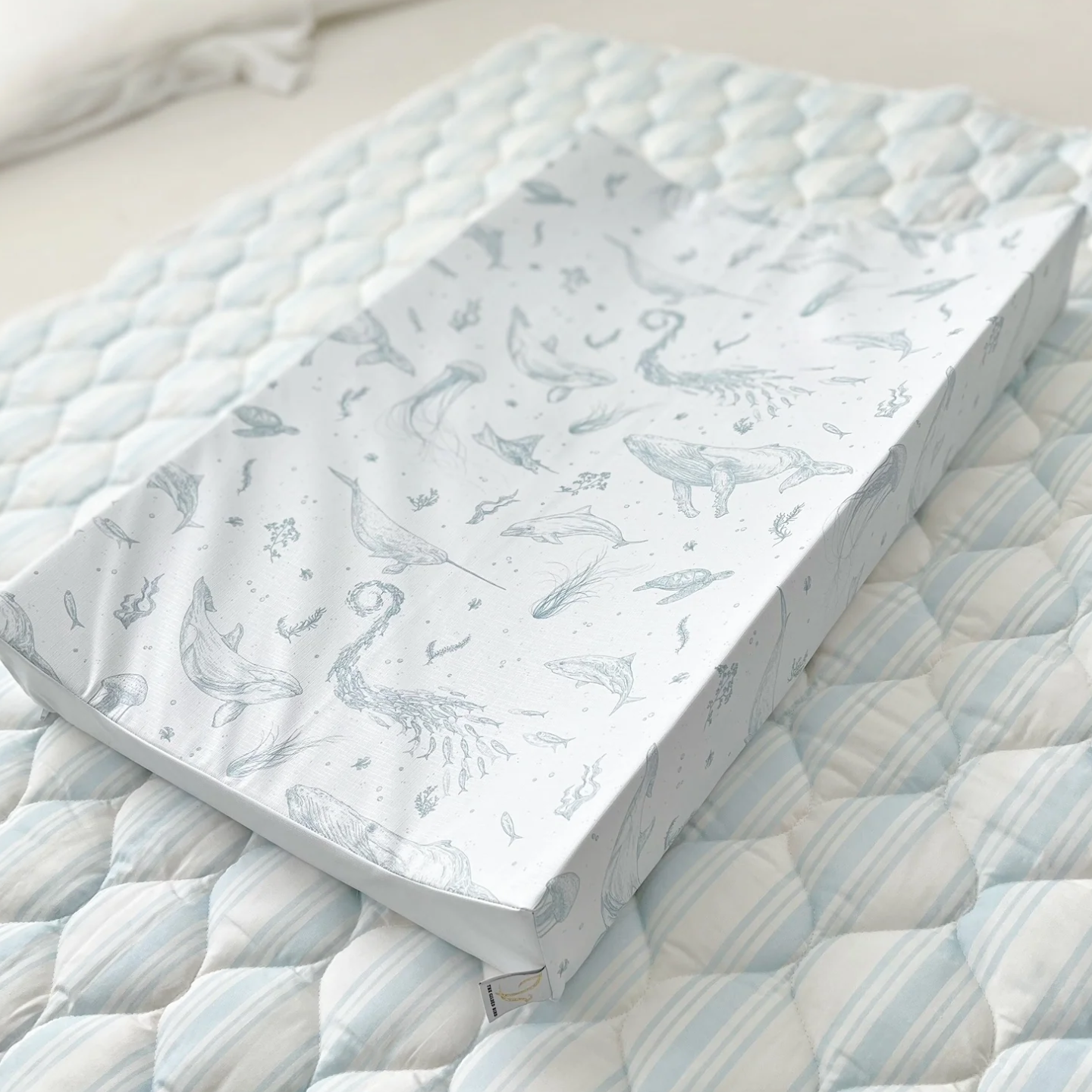 Gilded Bird Under The Sea Wedge Changing Mat - Blue