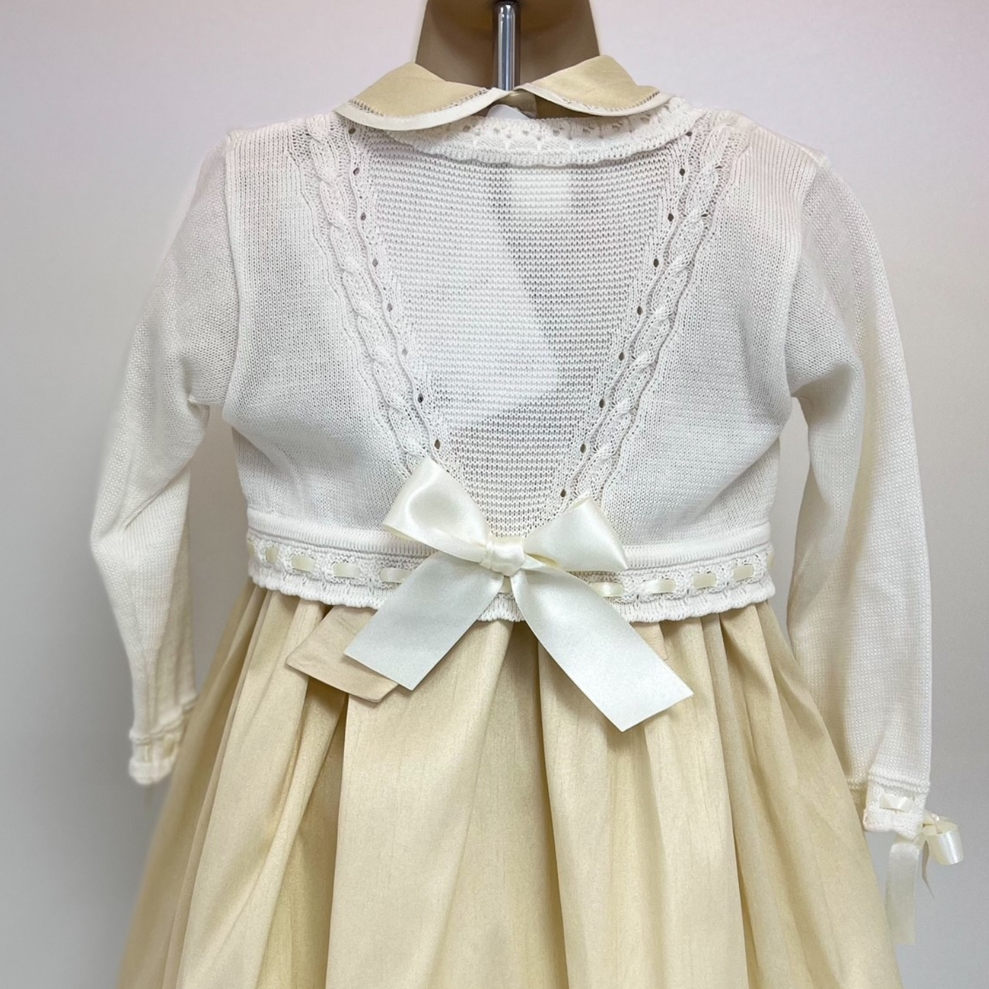 Pretty Originals Girls Cream Ribbon Cardigan