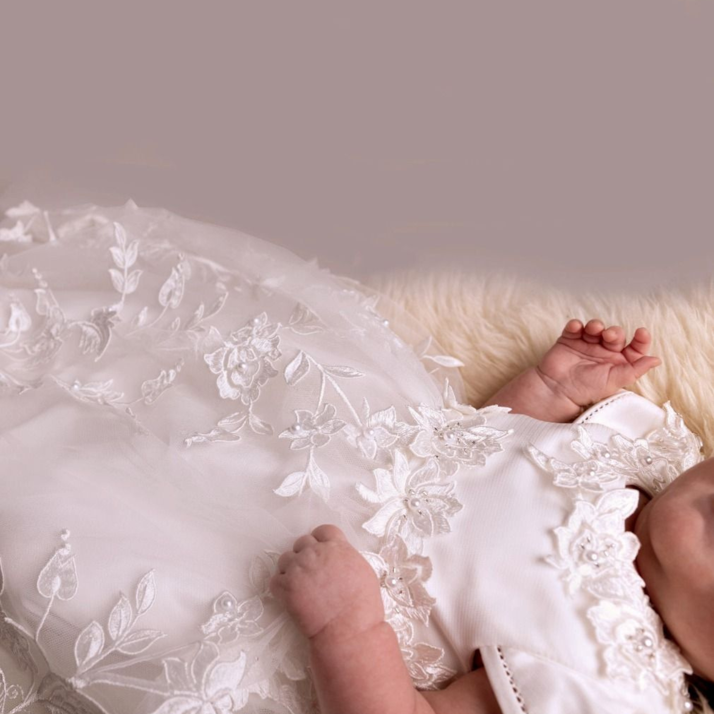 Baby Girls Krystal Christening Gown Ivory
