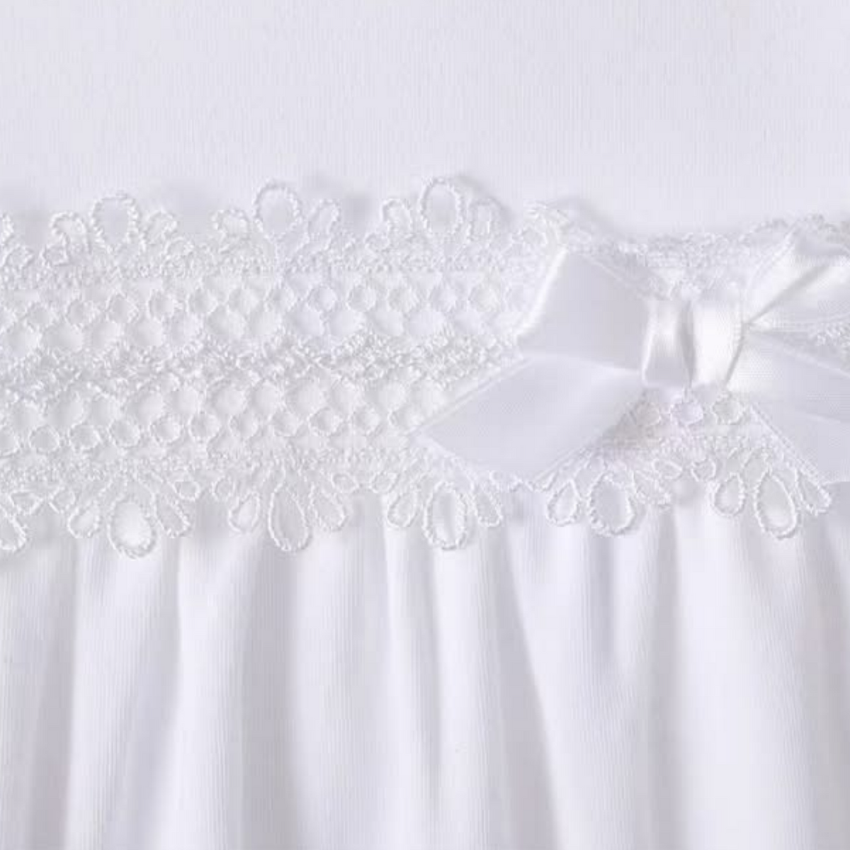 Baby Girls White Bow Sleepsuit