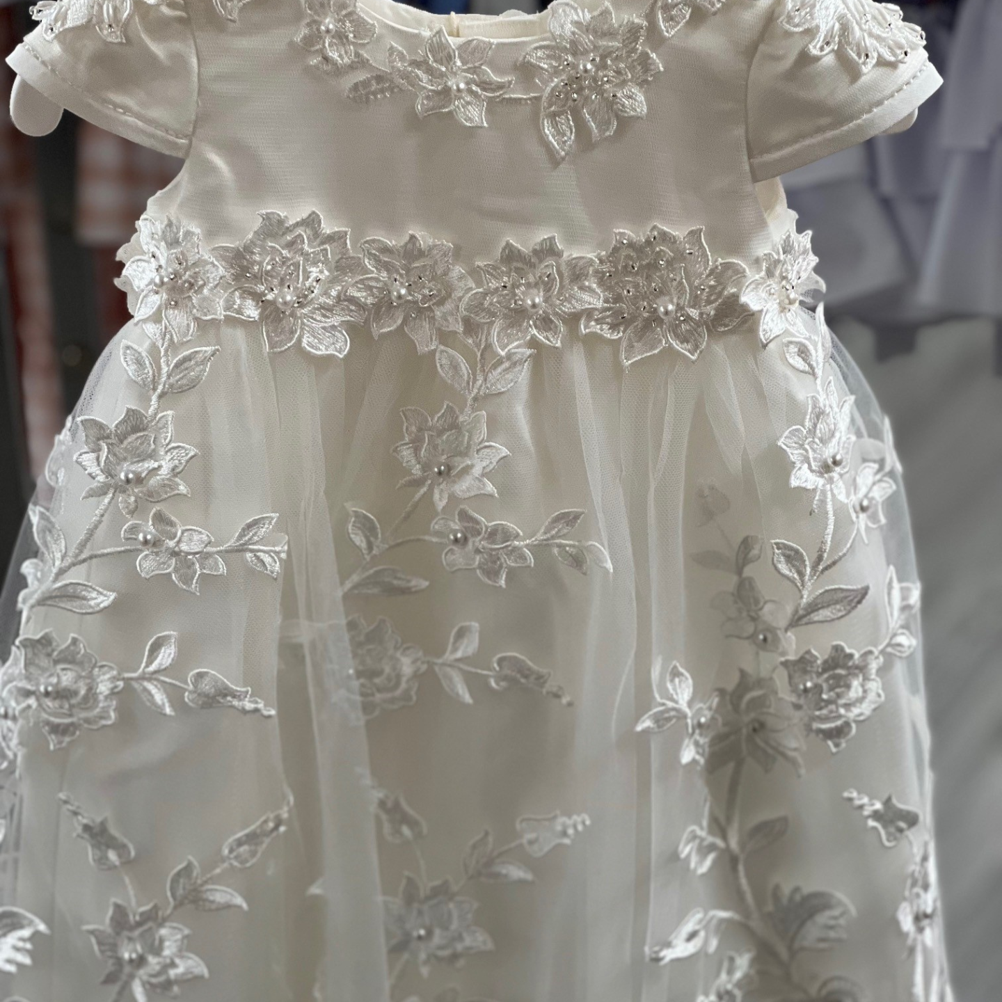 Baby Girls Krystal Christening Gown Ivory