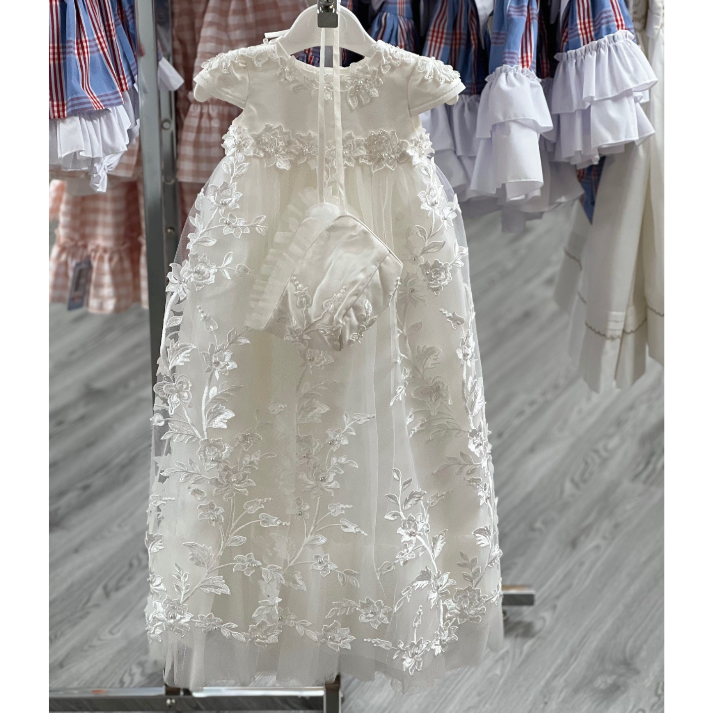 Baby Girls Krystal Christening Gown Ivory