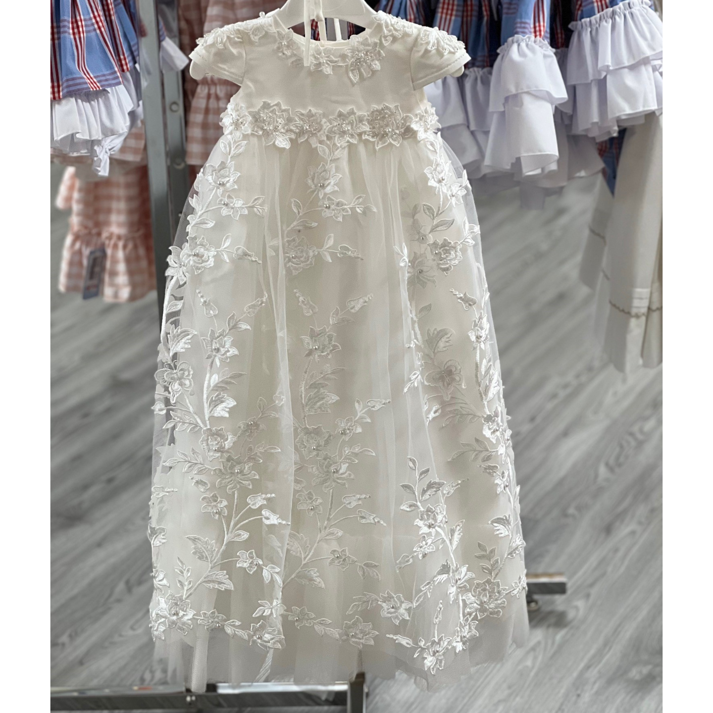 Baby Girls Krystal Christening Gown Ivory