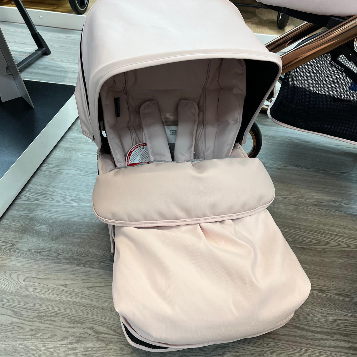 EX-DISPLAY Bebecar V-Pack Travel System - Pink Opal with bag/footmuff