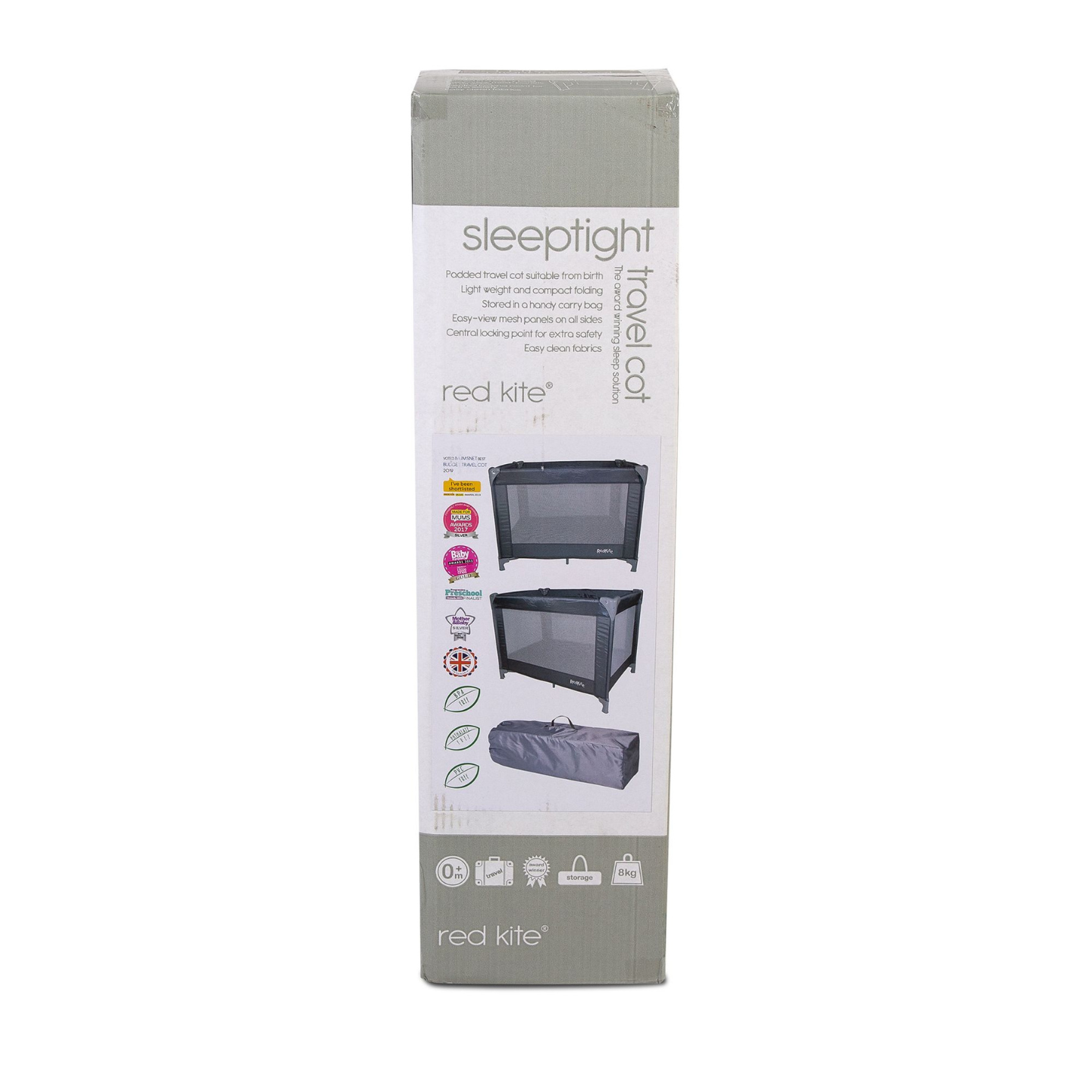 Redkite Sleep Tight Travel Cot - Grey