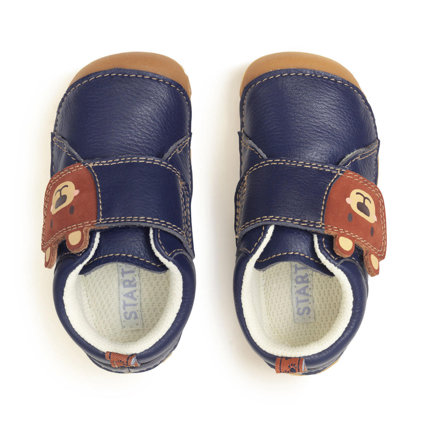 Start Rite Bear Hug French Navy Leather Rip Tape Pre Walker