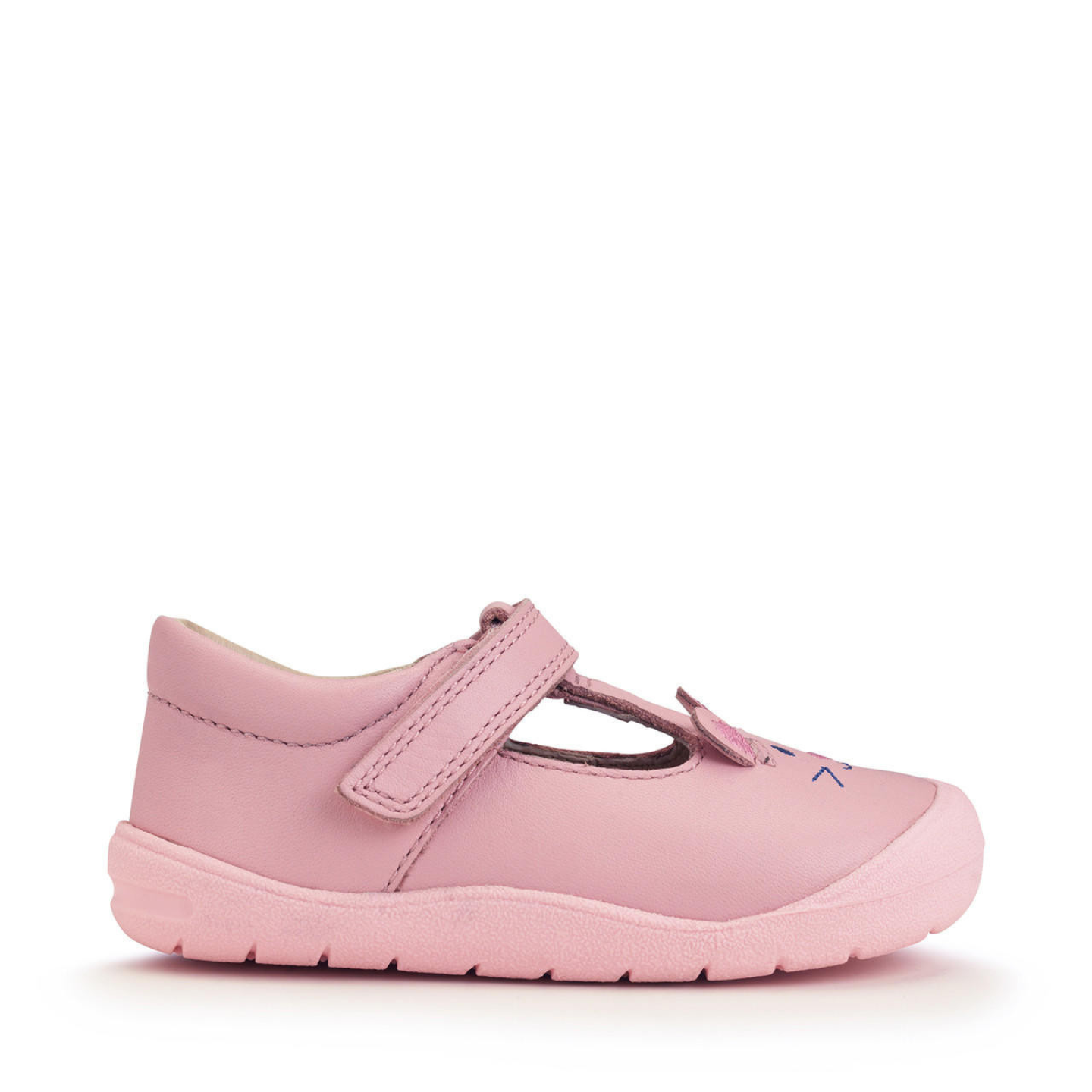Start Rite Fellow Pink Leather Cat Girls Riptape First Walking Shoe