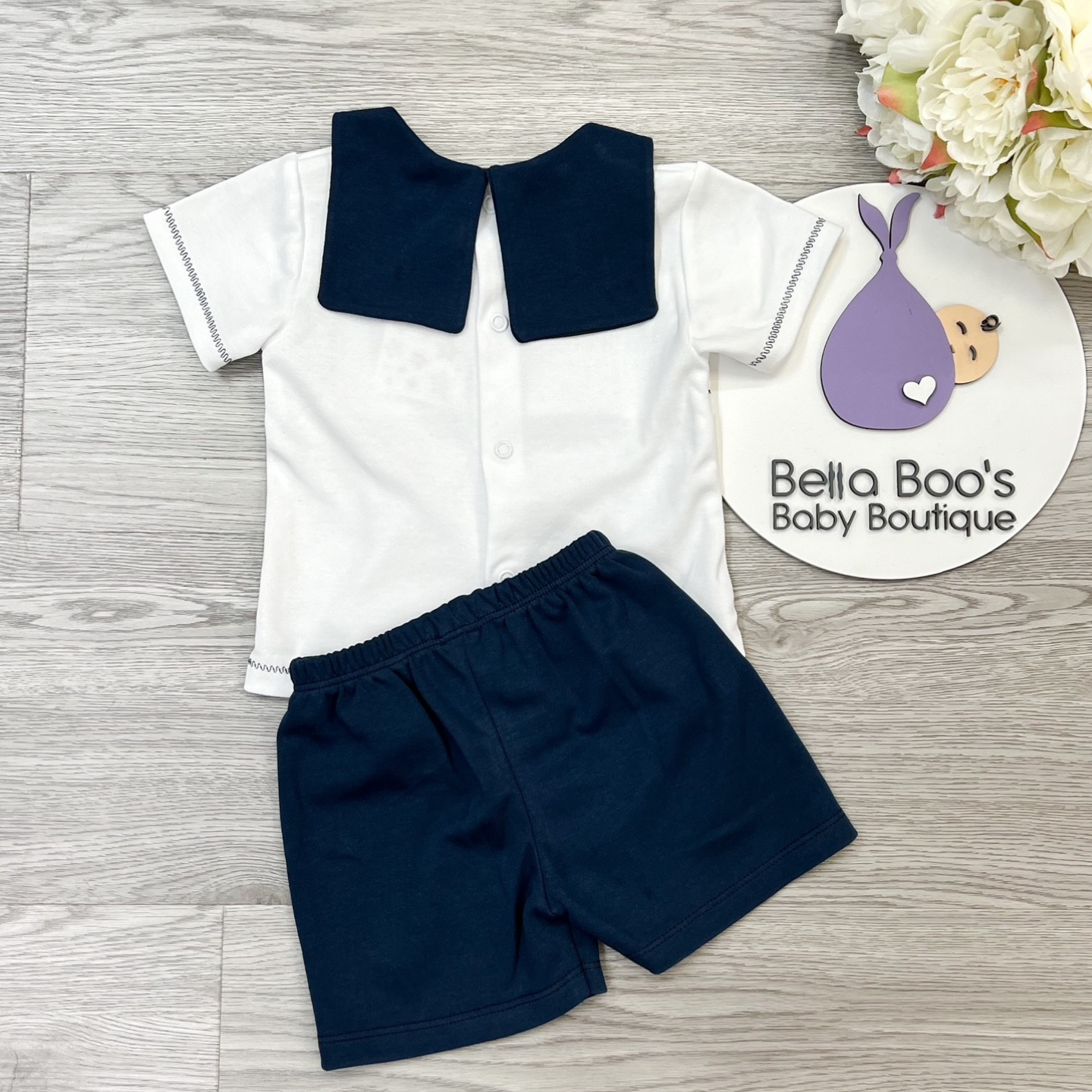 Boys Navy Smock Sailor Set